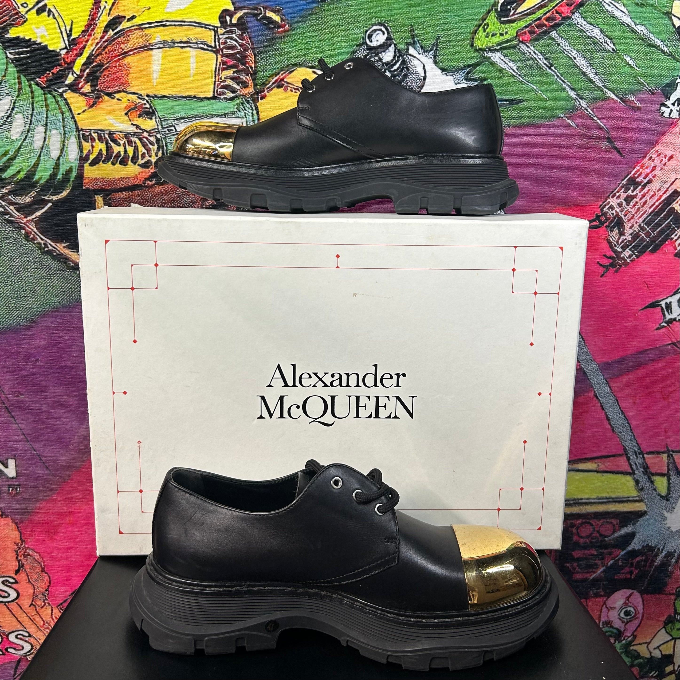 Alexander McQueen Alexander McQueen Calfskin Gold Toe Derby Black Size 41 / 8 Size US 8 / EU 41 - 2 Thumbnail