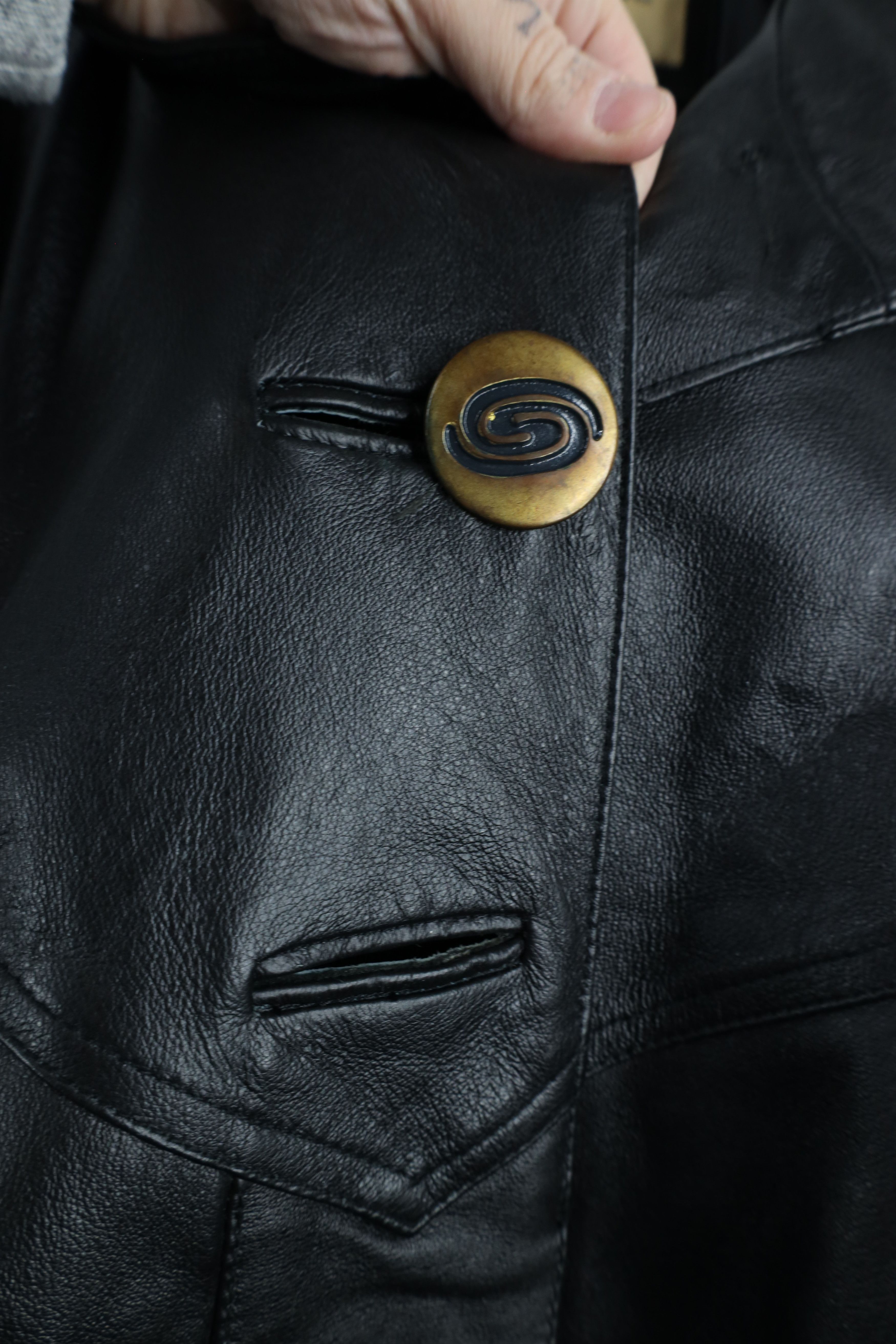 Vintage Vintage 90s Streetwear Goth Leather Trench Coat Black Size M / US 6-8 / IT 42-44 - 6 Thumbnail