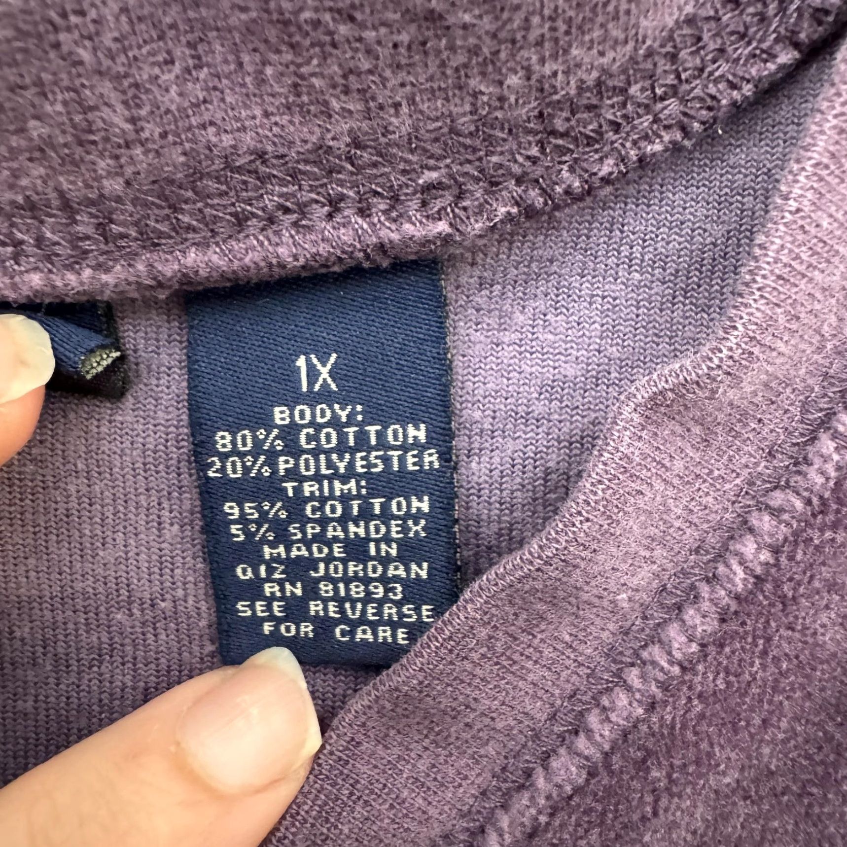 Denim & Co. Denim & Co Sweater 1X Plus Velour V-Neck Long Sleeve Purple Womens Whimsigoth Casual Chic Size XL / US 12-14 / IT 48-50 - 2 Thumbnail