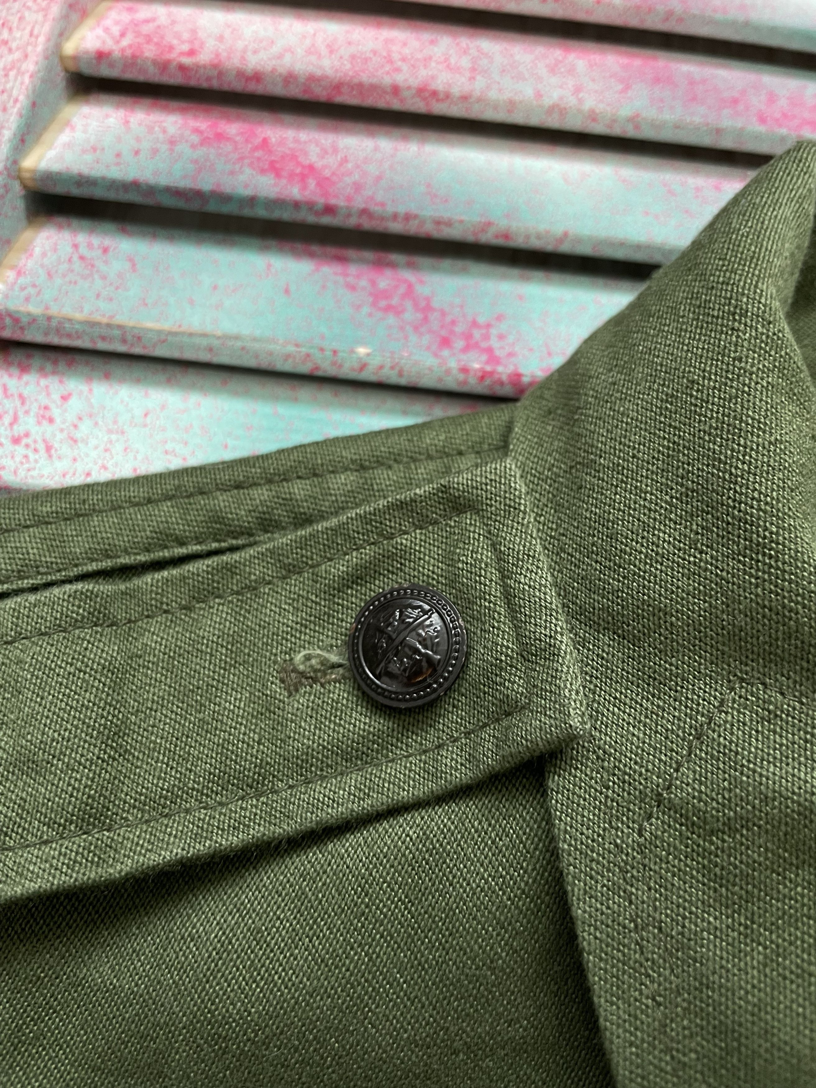Vintage Vintage 1980 Army Military Cotton USA Shirt Jacket Size US S / EU 44-46 / 1 - 5 Thumbnail