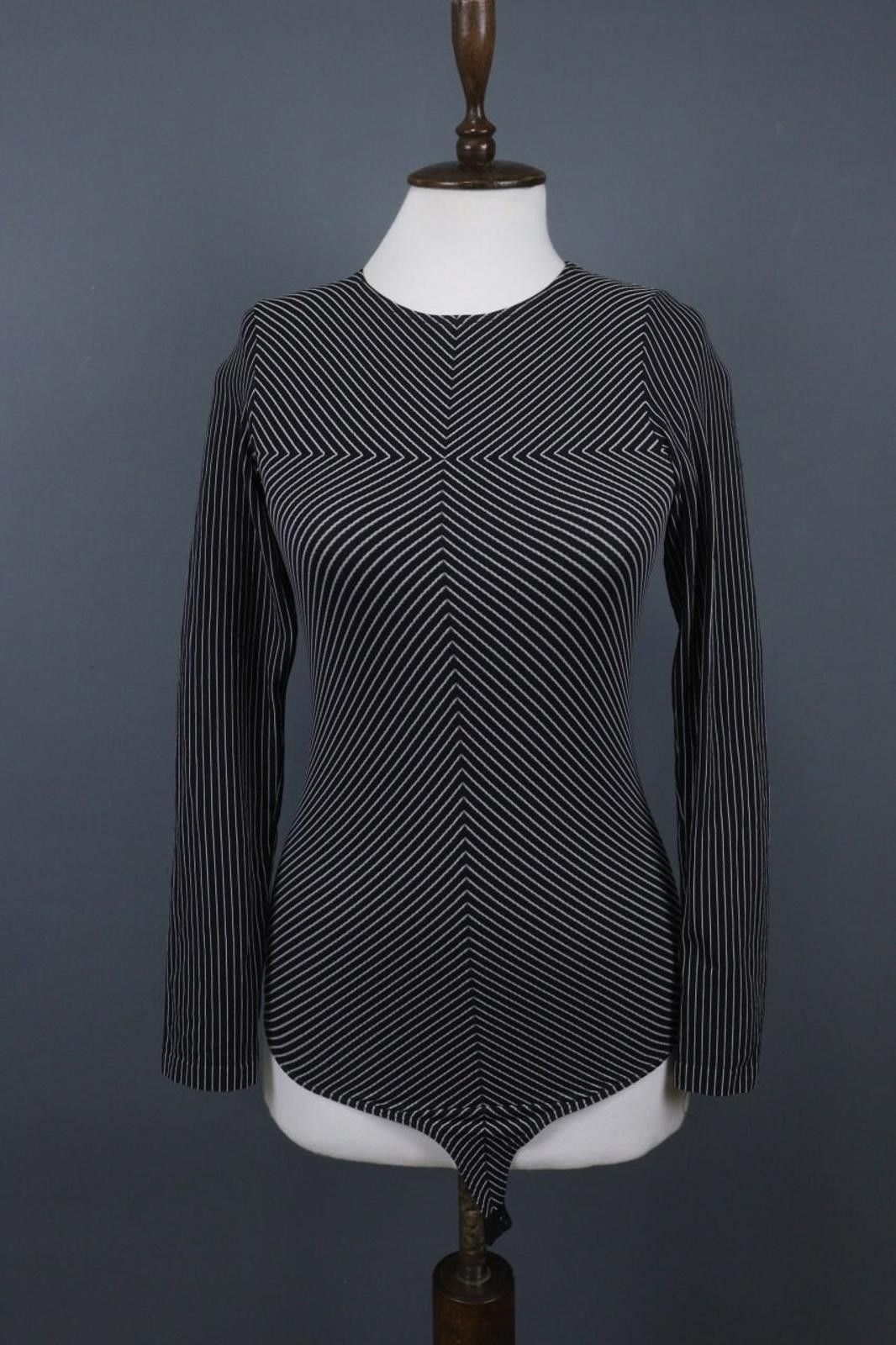 The Unbranded Brand Bodysuit Black Striped Nylon Tummy Control Size S Size ONE SIZE - 1 Thumbnail