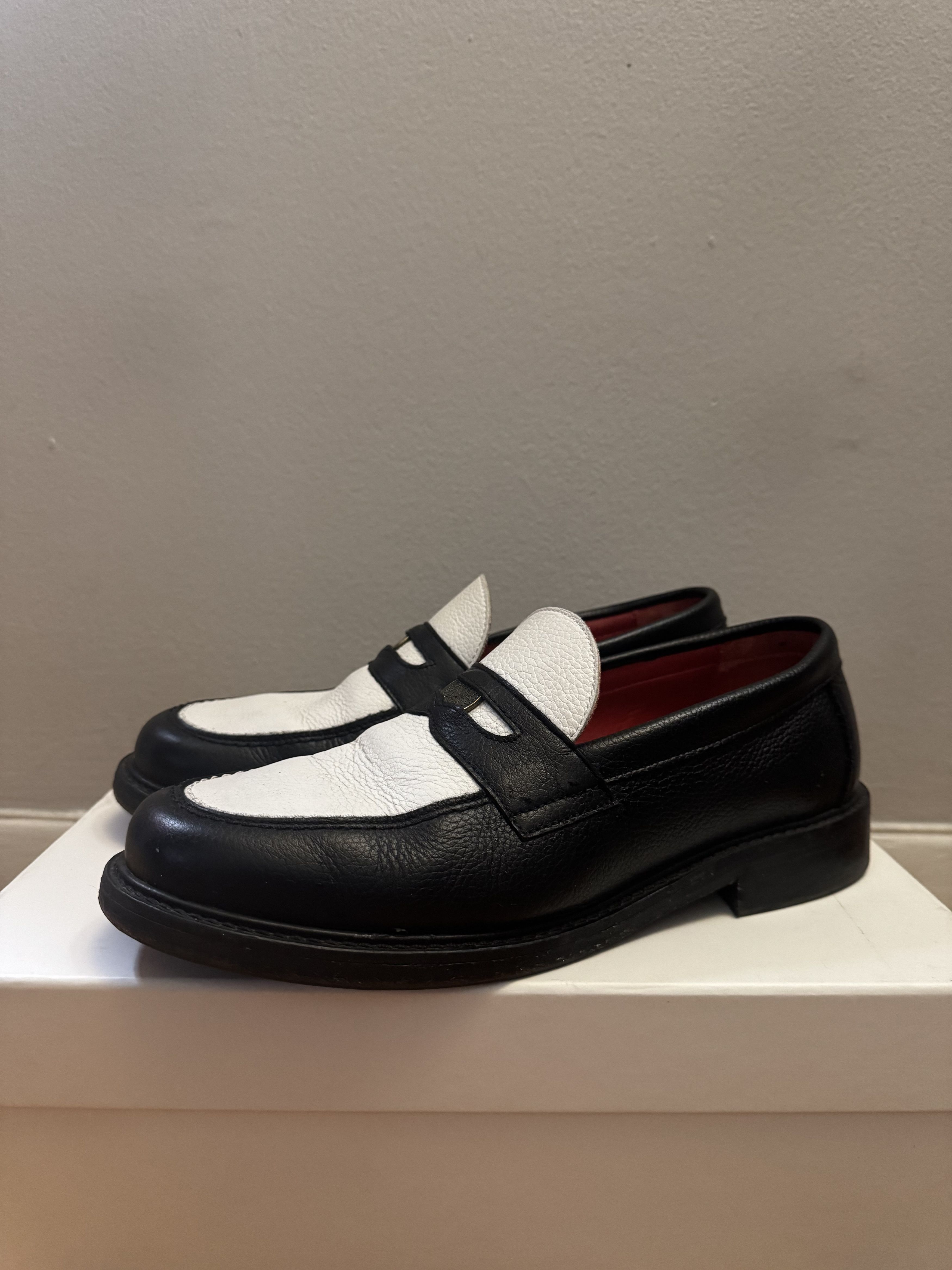Aime Leon Dore ALD Two-Tone Black White Penny Loafers