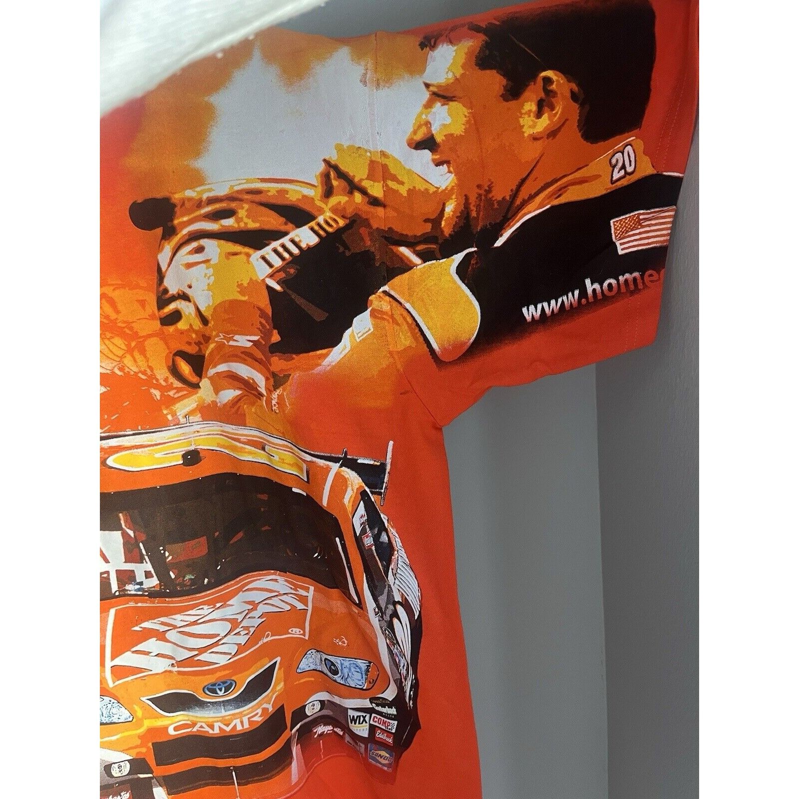 NASCAR VINTAGE NASCAR TONY STEWART AOP HOME DEPOT ORANGE T SHIRT L Size US L / EU 52-54 / 3 - 4 Thumbnail