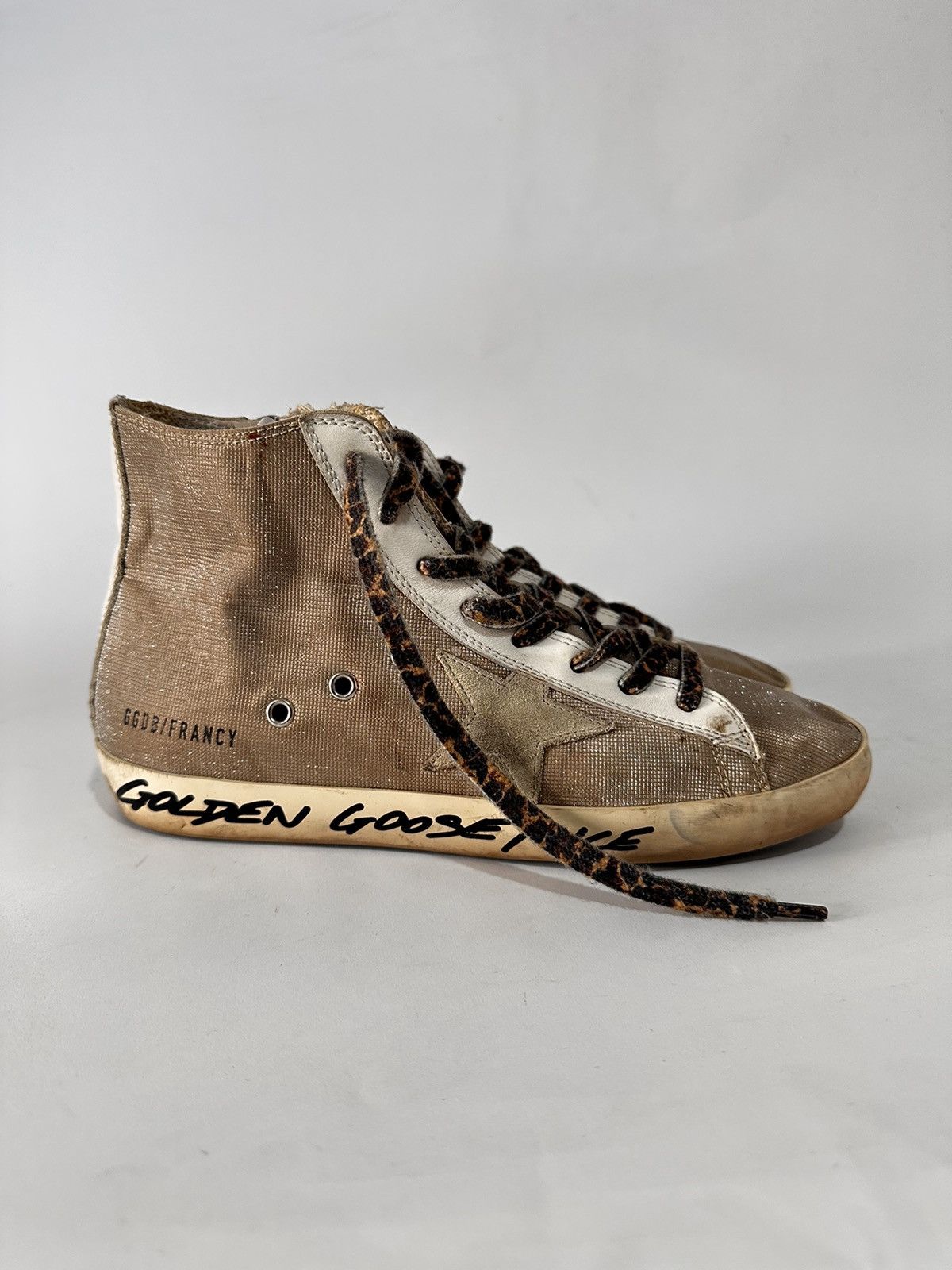 Golden Goose Golden Goose Glitter Finish With Leopard-print laces. Size US 7 / EU 40 - 7 Thumbnail