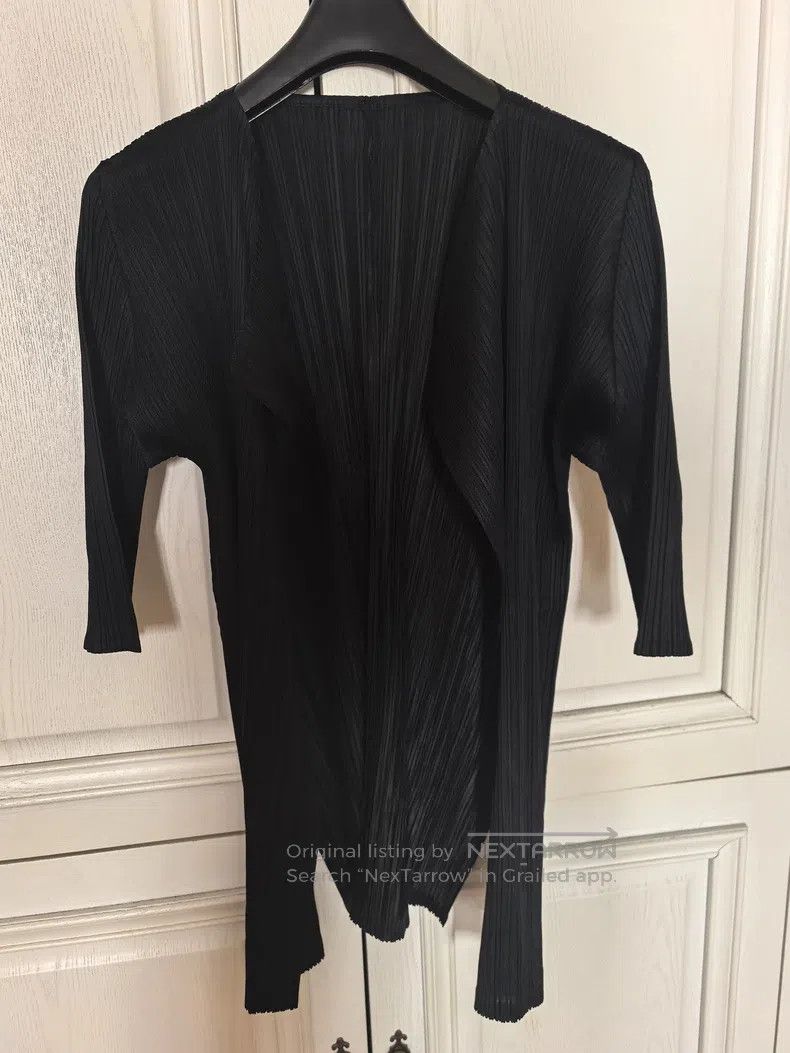 Issey Miyake Issey Miyake Black Mid-Length Cardigan Size L / US 10 / IT 46 - 1 Thumbnail
