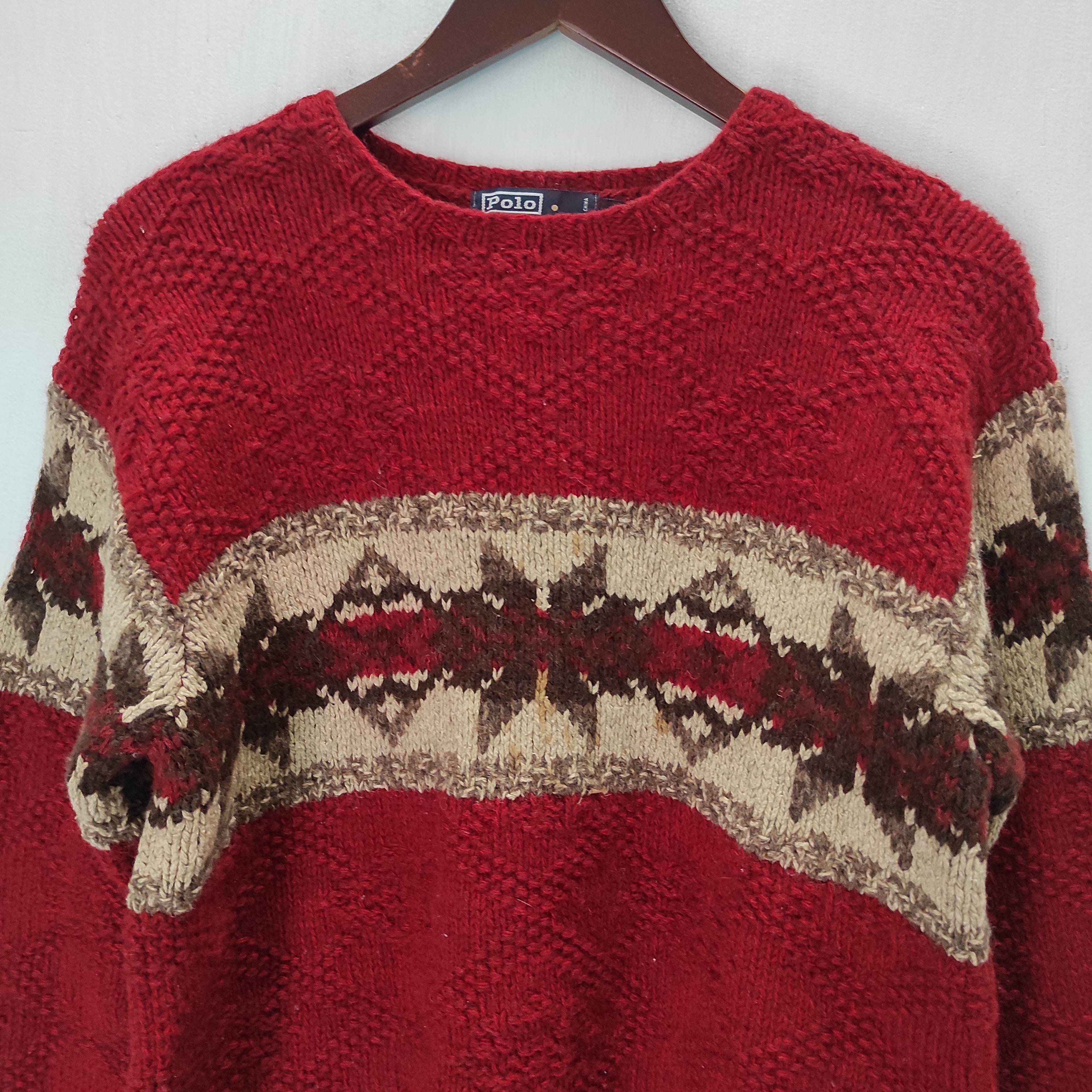 Polo Ralph Lauren Vintage Polo Ralph Lauren Hand Knit Wool Sweater Size US M / EU 48-50 / 2 - 2 Thumbnail