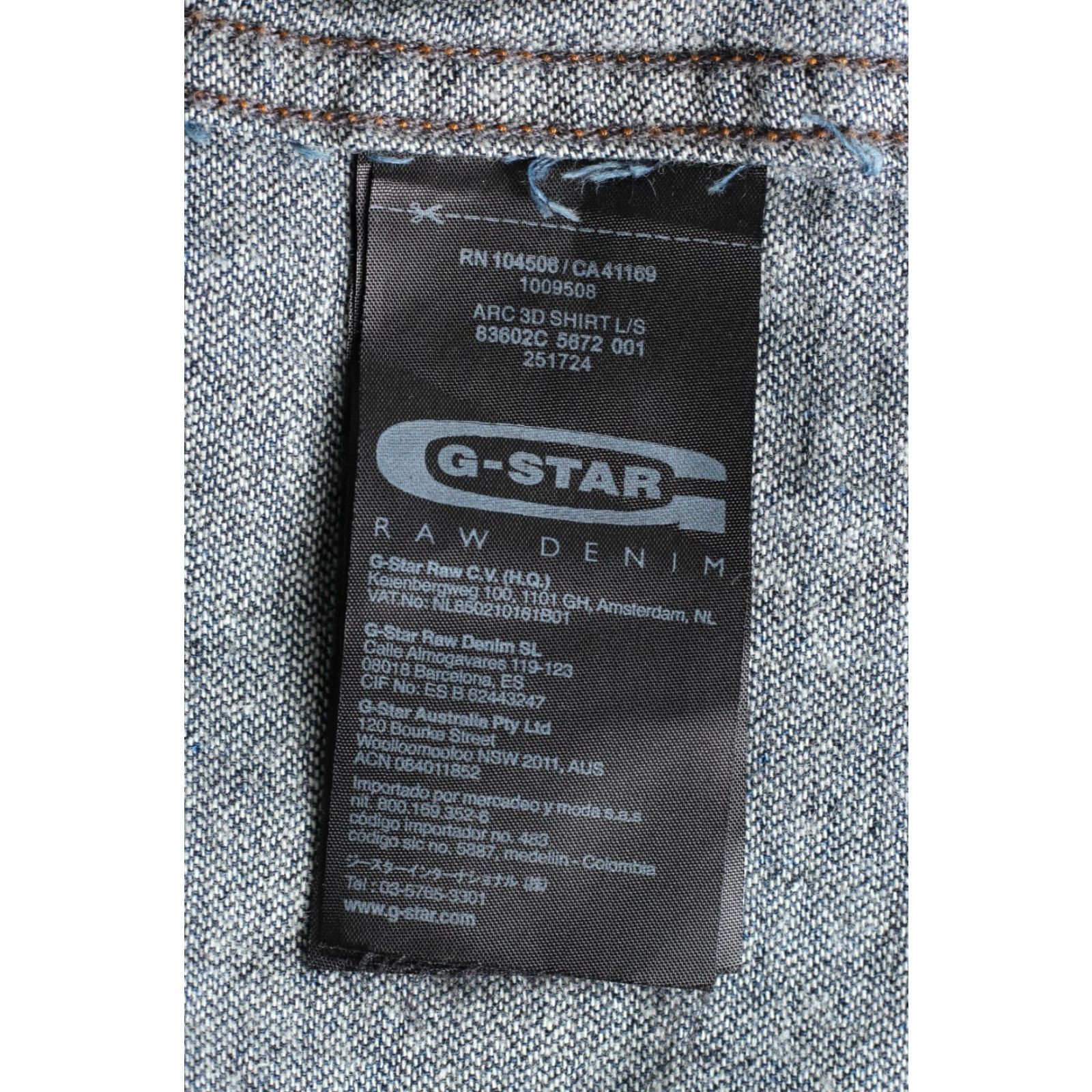 G-Star G-Star ARC 3D Denim Shirt Men L Long Sleeve Slim Fit Shirt Size US L / EU 52-54 / 3 - 6 Thumbnail