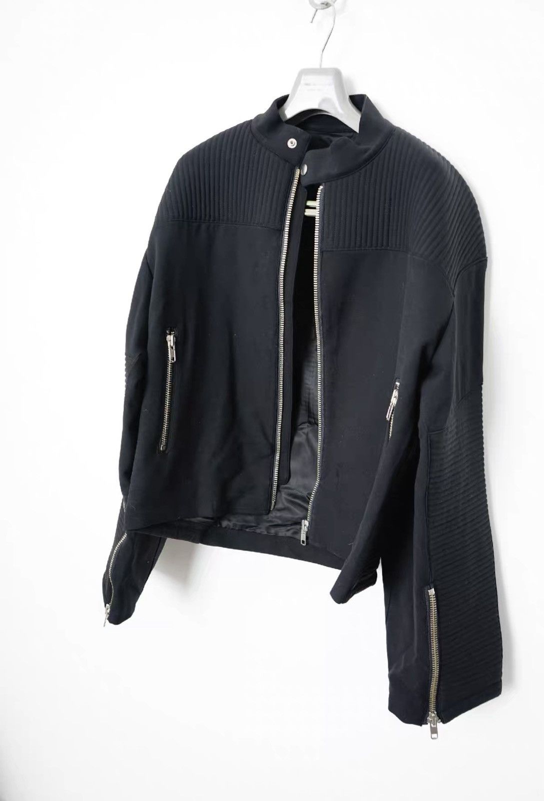 Almost Famous Almostblack Bomber Oversized Armor Sleeve Jacket Size US M / EU 48-50 / 2 - 6 Thumbnail