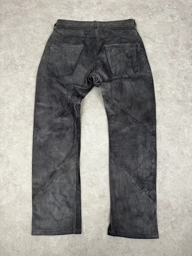 Diesel Diesel Grey Eroded Leather Studded Pants Size US 32 / EU 48 - 5 Thumbnail