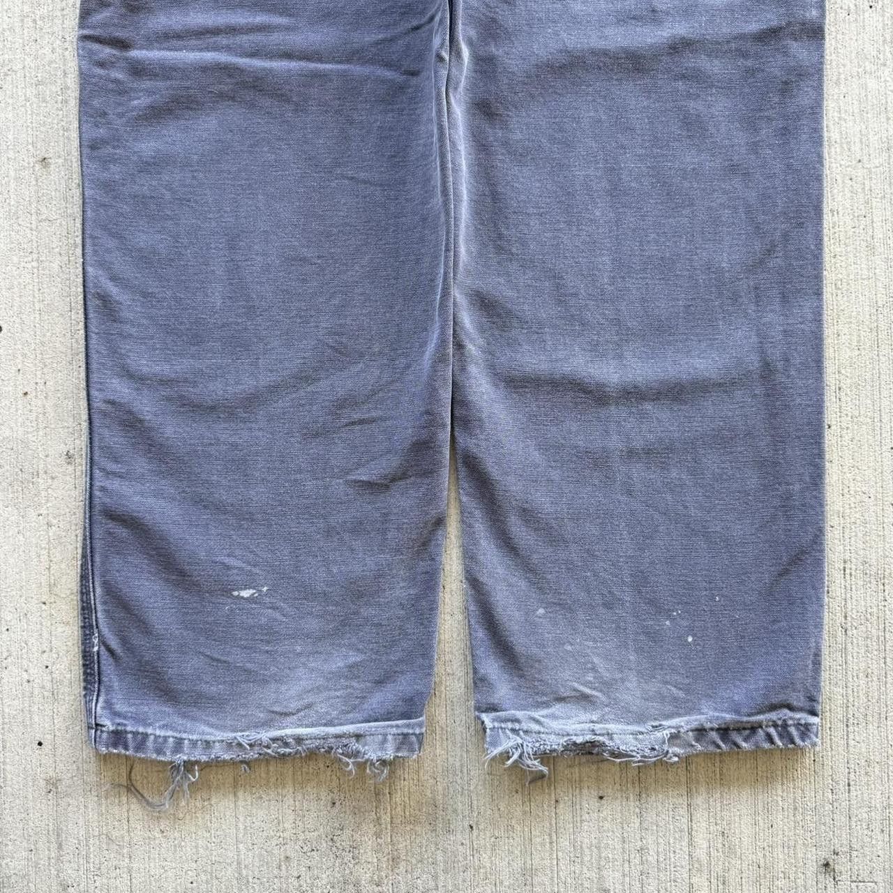 Carhartt Vintage 90s Canvas Carhartt Blue/Grey Distressed Pants Size US 34 / EU 50 - 5 Thumbnail