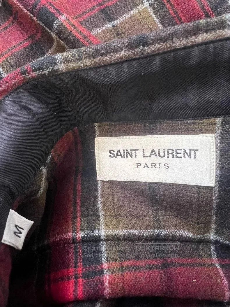 Saint Laurent Paris Saint Laurent Red Brown Plaid Shirt. Size US M / EU 48-50 / 2 - 3 Thumbnail