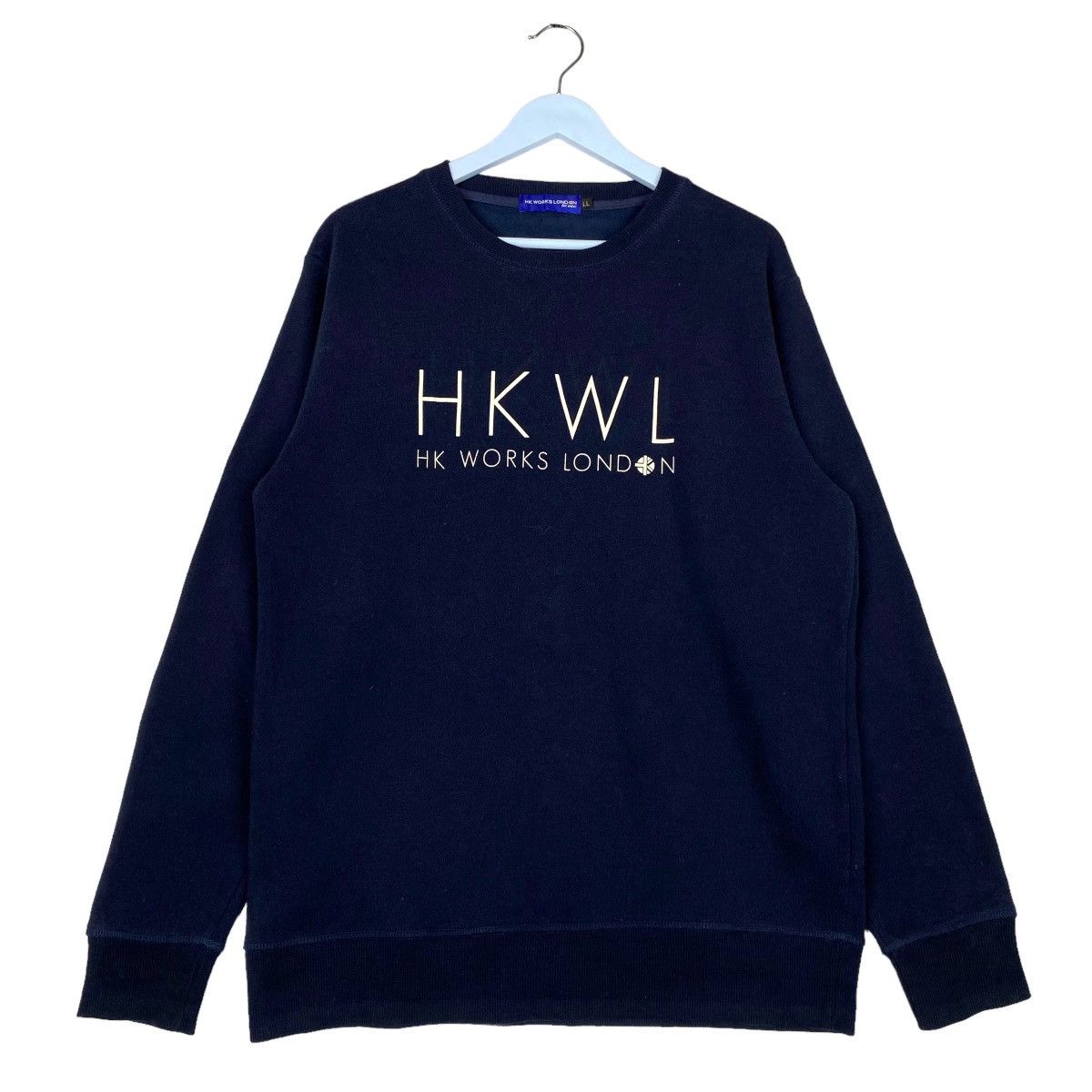 Vintage Vintage HK Works London Navy Full Print Crewneck Sweatshirt Size US XL / EU 56 / 4 - 1 Thumbnail