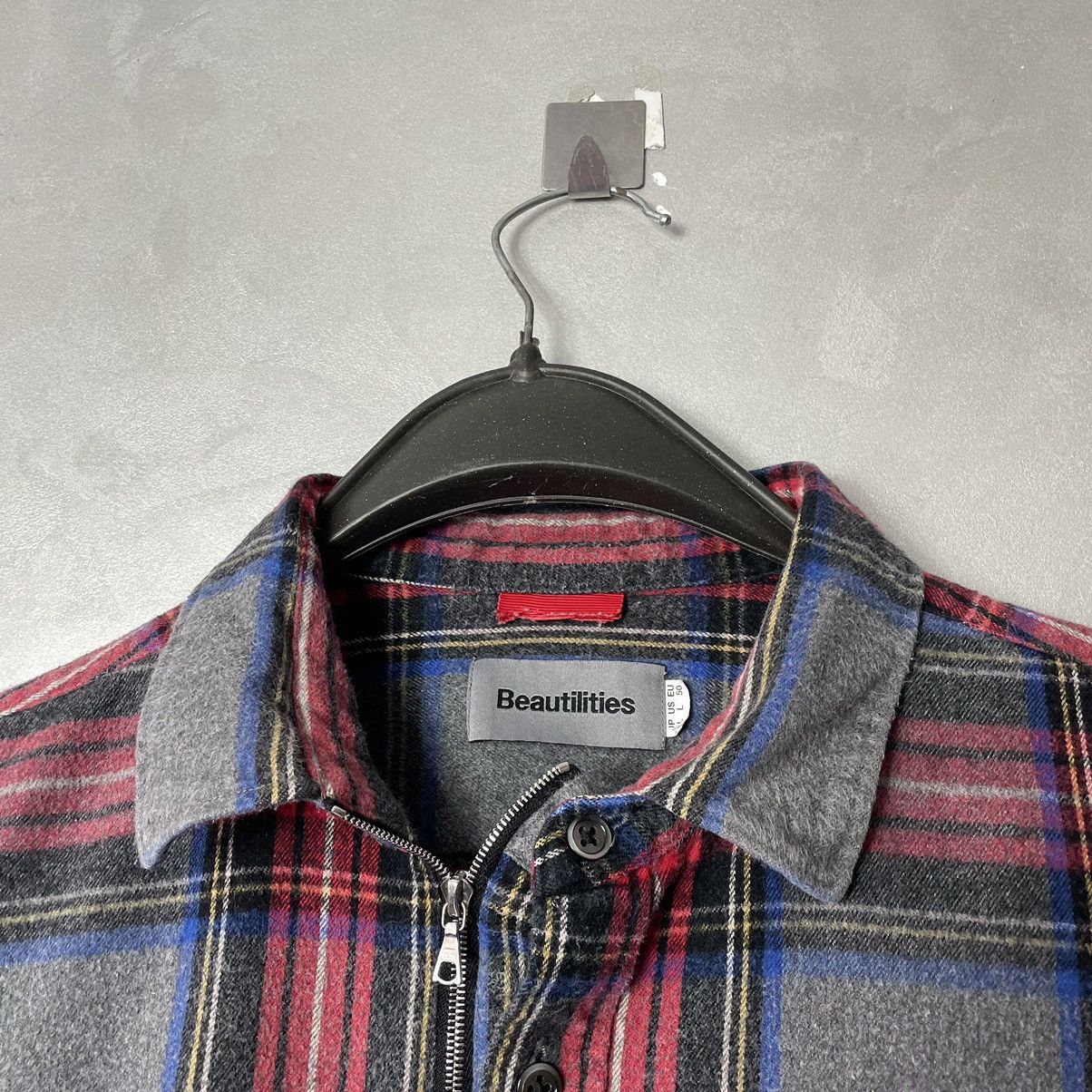 Flannel × Japanese Brand Beautilities Made In Japan Utility Zip + Buttons Shirt Size US L / EU 52-54 / 3 - 6 Thumbnail