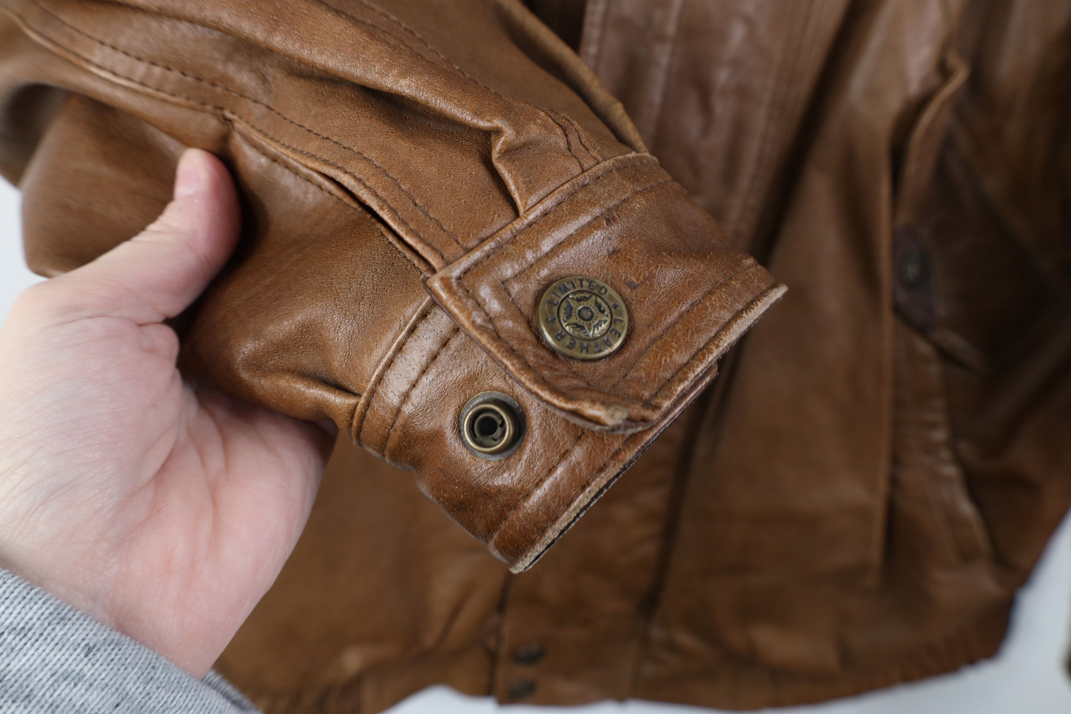 Vintage AS IS Vintage 90s Streetwear Leather Chore Bomber Jacket Size US L / EU 52-54 / 3 - 9 Thumbnail