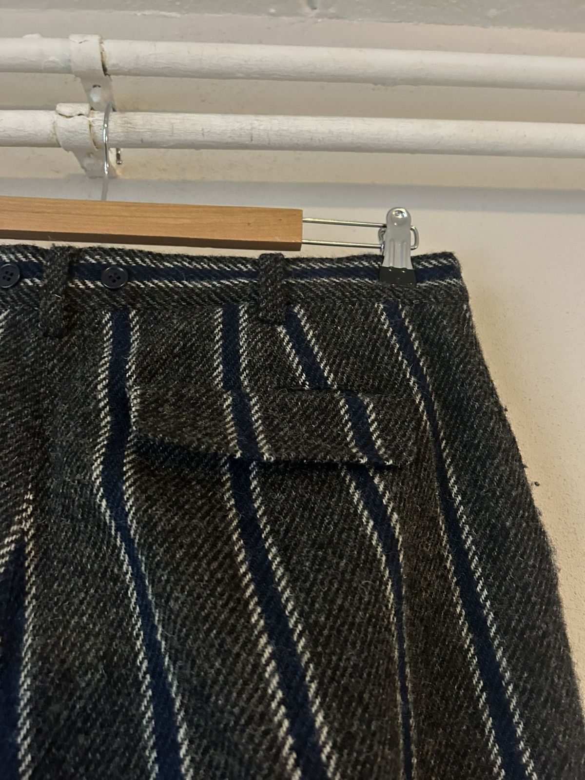 Undercover Undercover Striped Wool Trousers in Grey/Blue - Size L Size US 33 - 6 Thumbnail