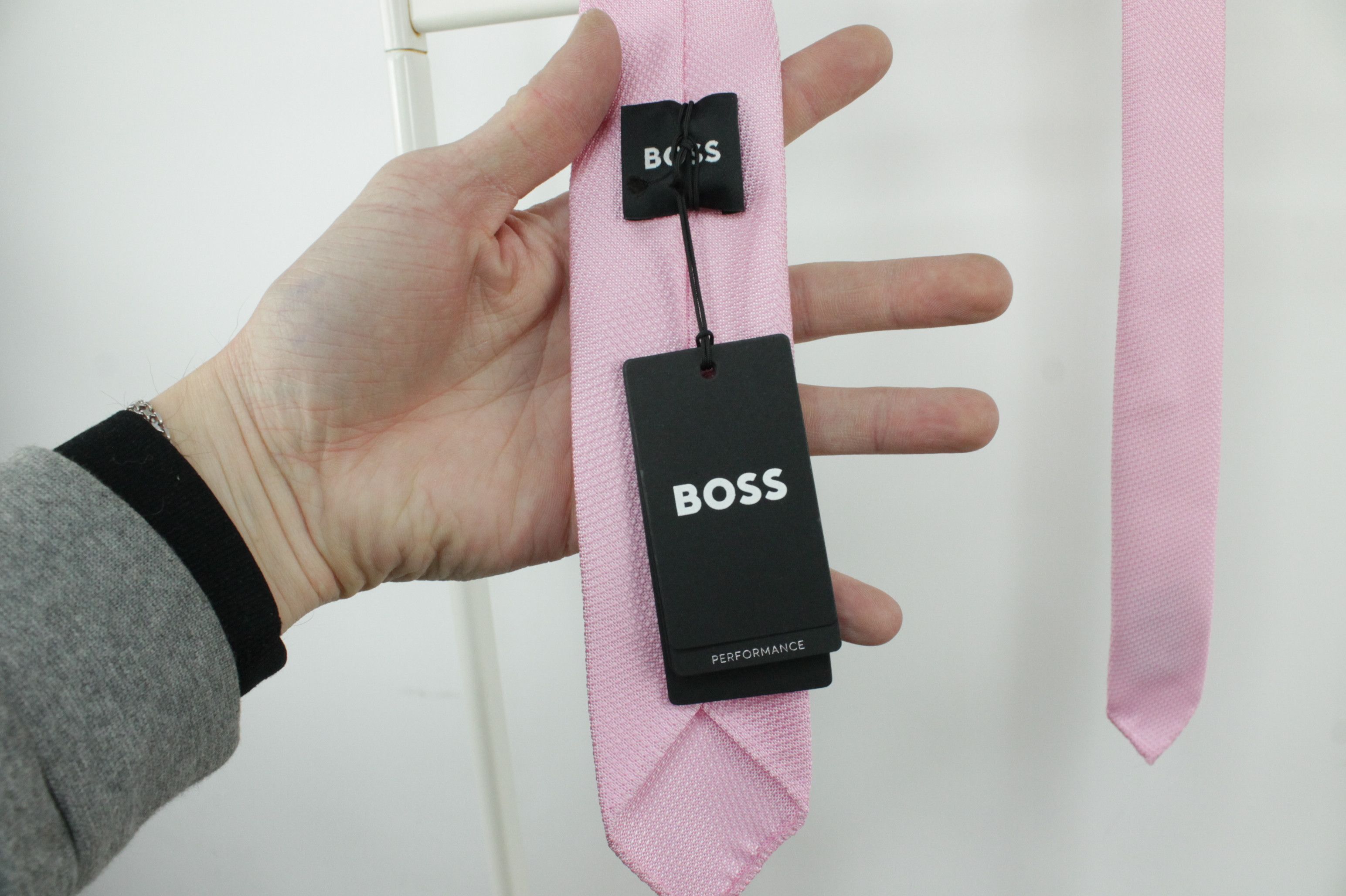 Hugo Boss Hugo Boss Soft Wrinkle free Jacquard Structure Pink Tie Size ONE SIZE - 3 Thumbnail