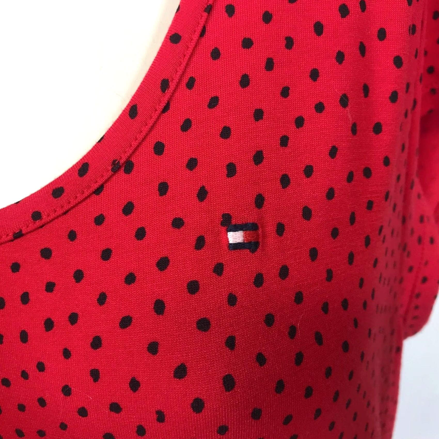 Tommy Hilfiger TOMMY HILFIGER Womens M Red Short Sleeve Ruffle Layered Midi Maxi Dress Size 32" / US 10 / IT 46 - 4 Thumbnail