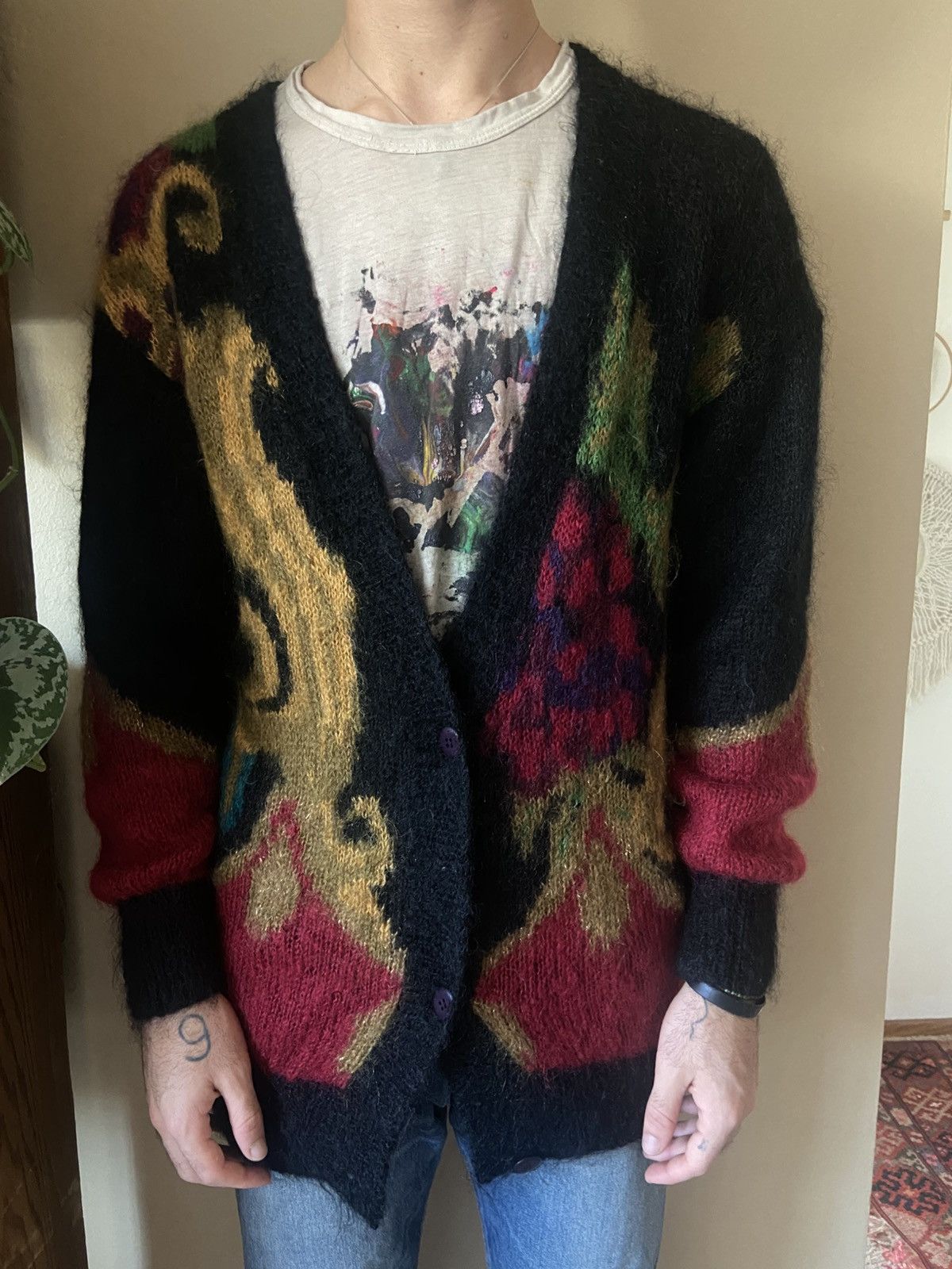 Vintage Vintage Mohair/Acrylic Cardigan Size US L / EU 52-54 / 3 - 1 Thumbnail
