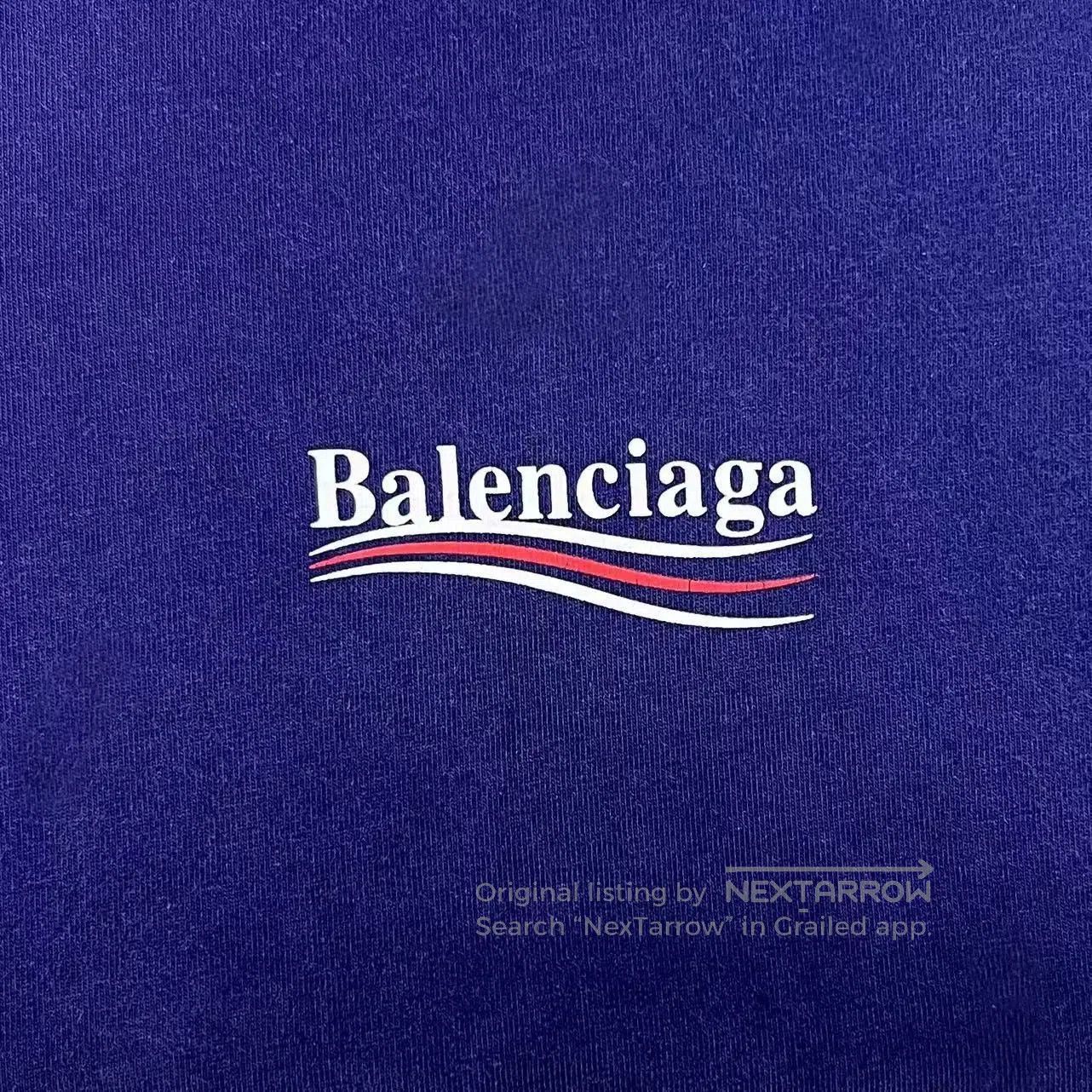 Balenciaga Balenciaga Blue Purple Wave Logo T-Shirt. Size US XXL / EU 58 / 5 - 5 Thumbnail
