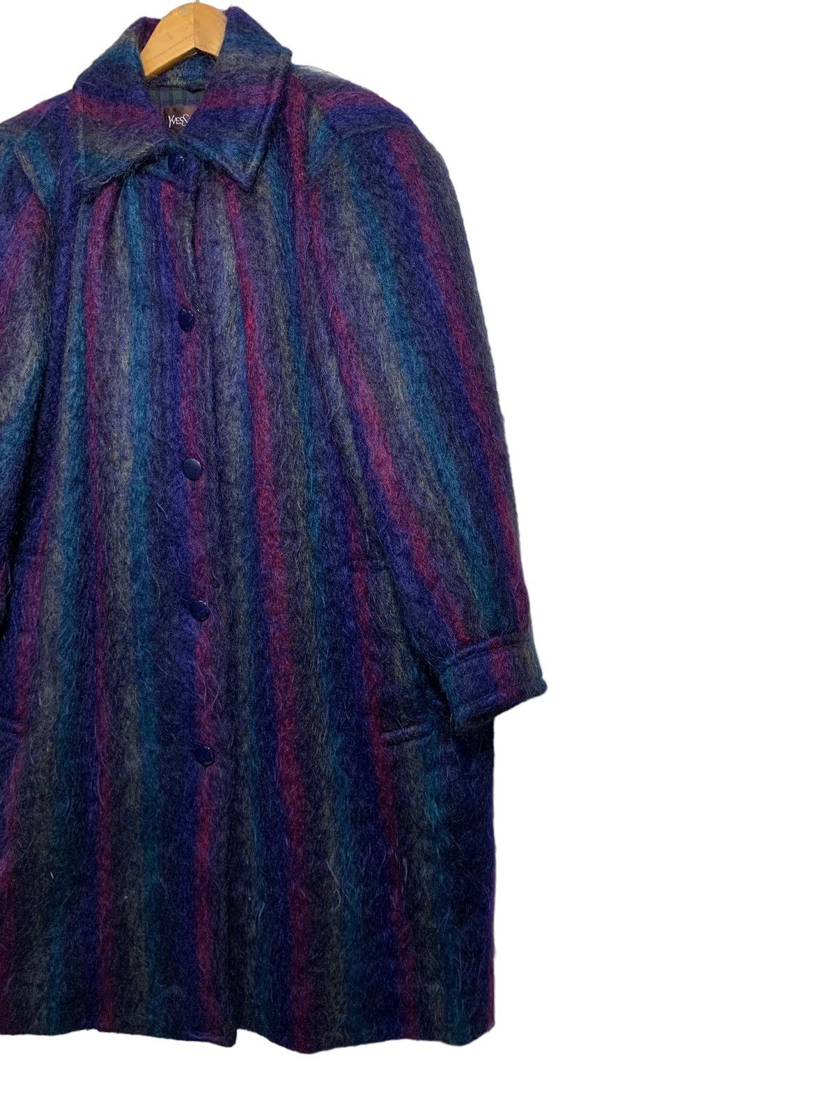 Yves Saint Laurent 🔥VTG YSL MOHAIR WOOL RAINBOW STRIPES JACKET Size M / US 6-8 / IT 42-44 - 4 Thumbnail