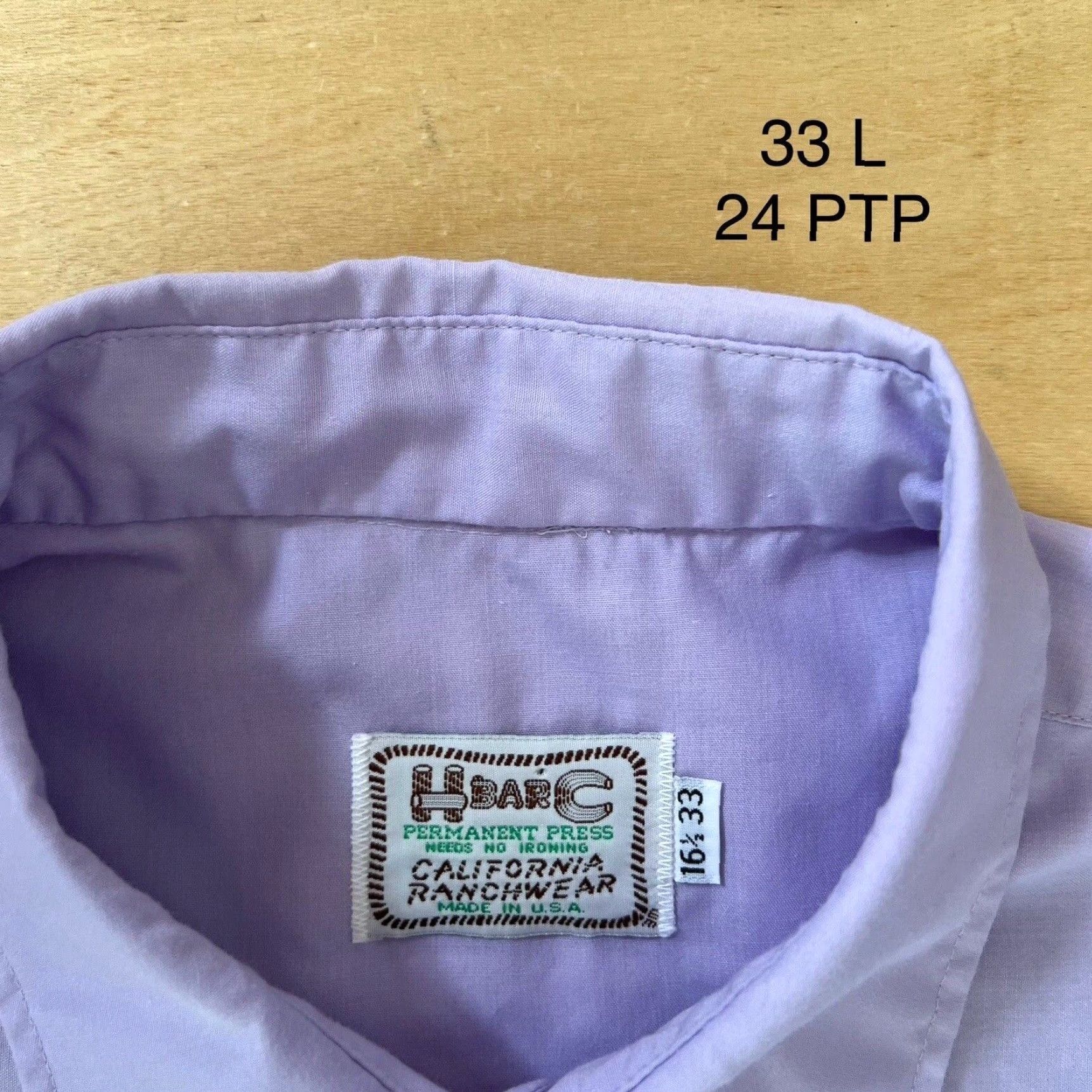 Vintage VINTAGE H Bar C Pearl Snap Shirt 16.5 Purple 80s Western USA Cowboy Shirt Size US XL / EU 56 / 4 - 6 Thumbnail