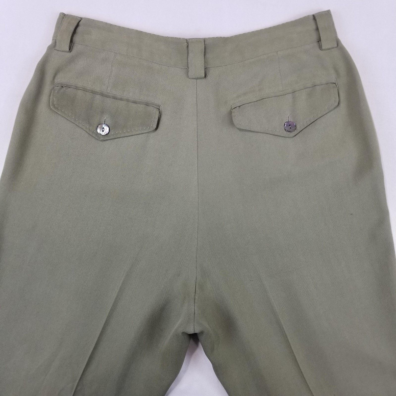 Tommy Bahama Tommy Bahama Pants Women 8 Green Silk Pleated Lined Trousers Size 30" / US 8 / IT 44 - 4 Thumbnail