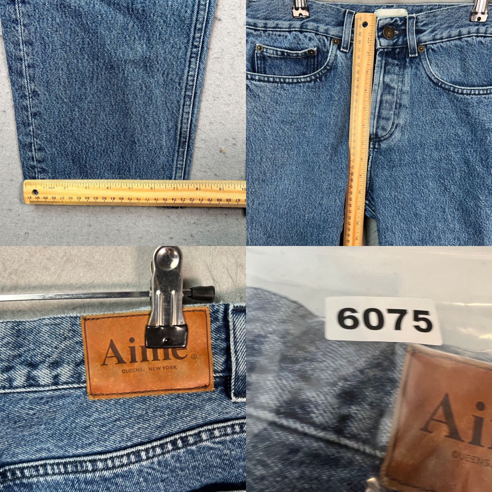 Aime Leon Dore Aimé Leon Dore Jeans Mens 30 5-Pocket Denim 100% Cotton Blue Mid Wash Hemmed Straight 26in Inseam 100% Cotton Size US 30 / EU 46 - 8 Thumbnail