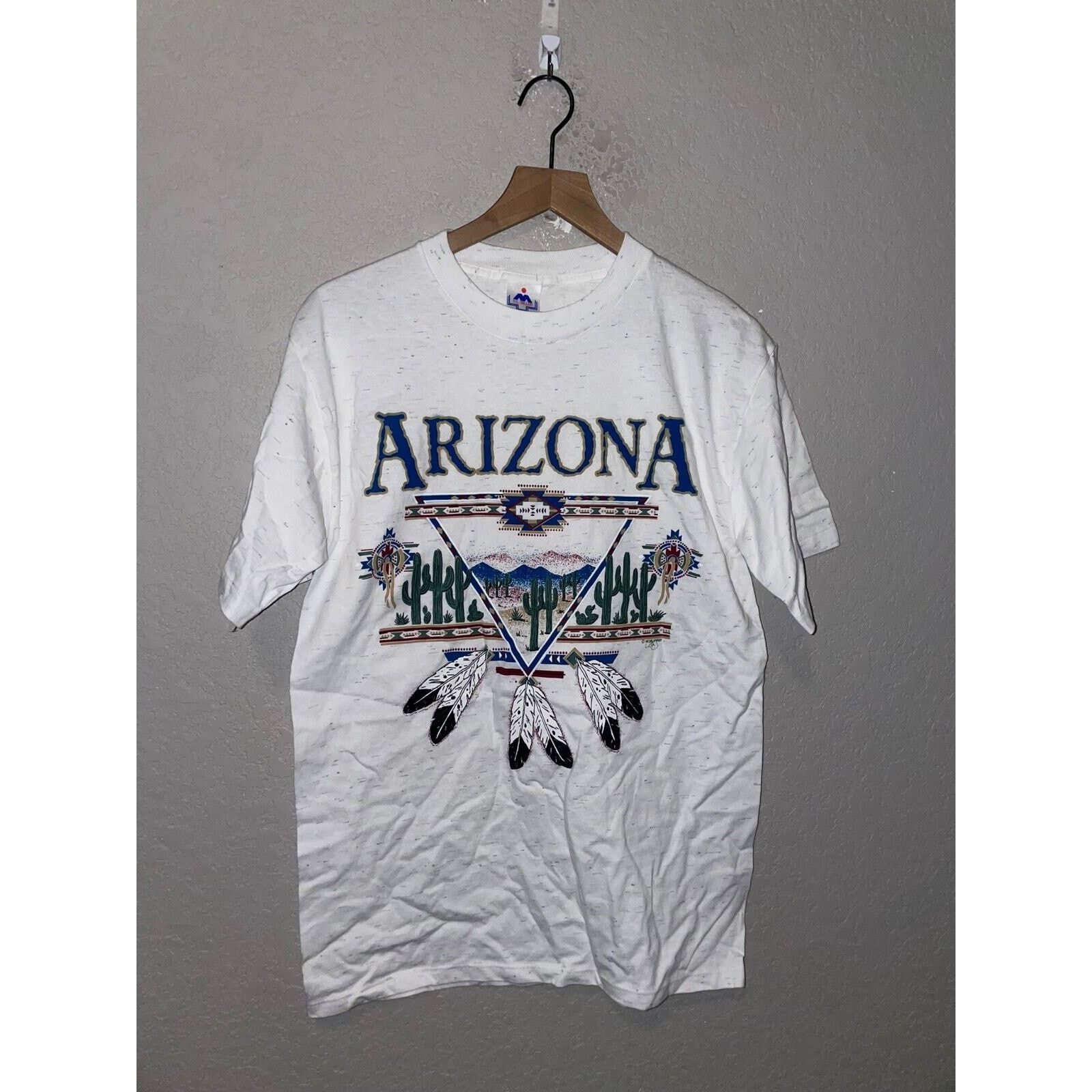 Vintage Vintage Test Print Shirt Arizona Wyoming Wolf White M Tee Size US M / EU 48-50 / 2 - 1 Thumbnail