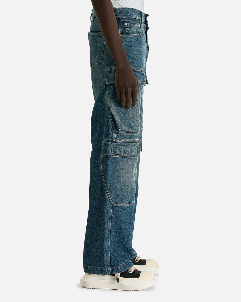 Rick Owens Drkshdw o1s1v1r1oon0825 Double Cargo Jeans in Blue/Washed Indigo Size US 28 / EU 44 - 3 Thumbnail