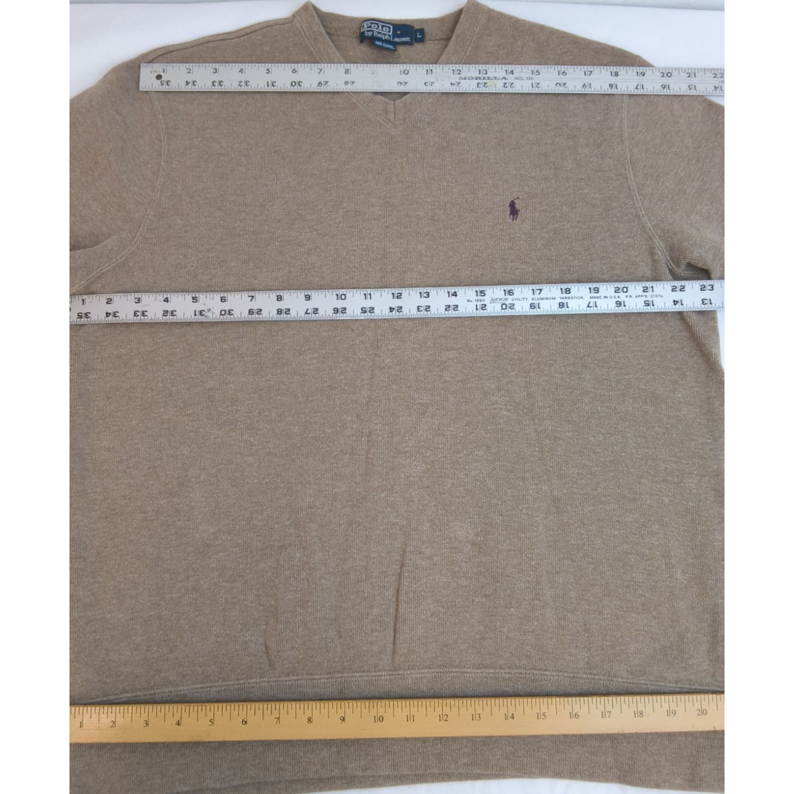 Polo Ralph Lauren Polo Ralph Lauren V-neck Sweater Men's L Brown 100% Cotton Size US L / EU 52-54 / 3 - 9 Thumbnail