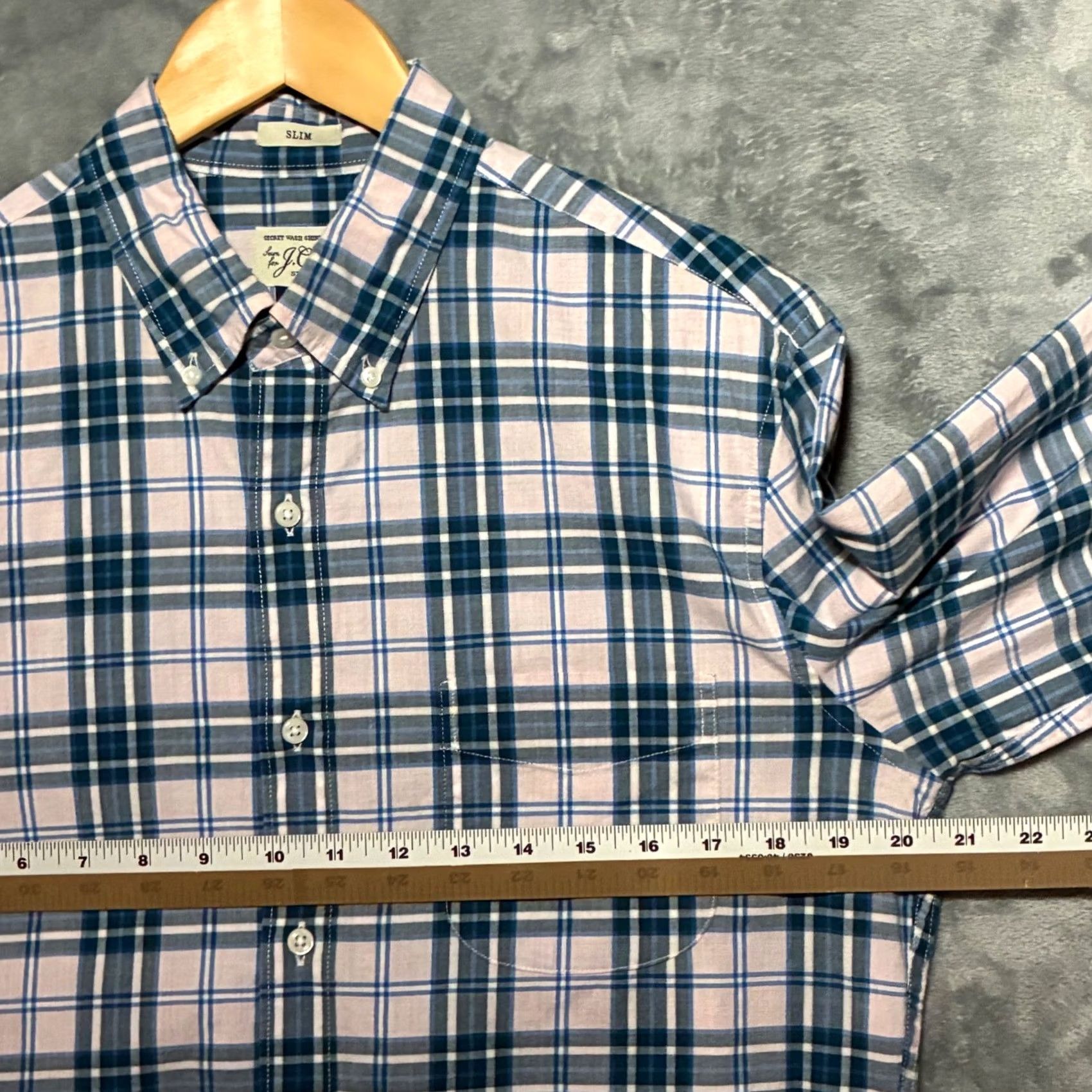 J.Crew J.Crew Mens Button-Down Shirt Slim Plaid Blue Pink M Size US M / EU 48-50 / 2 - 7 Thumbnail