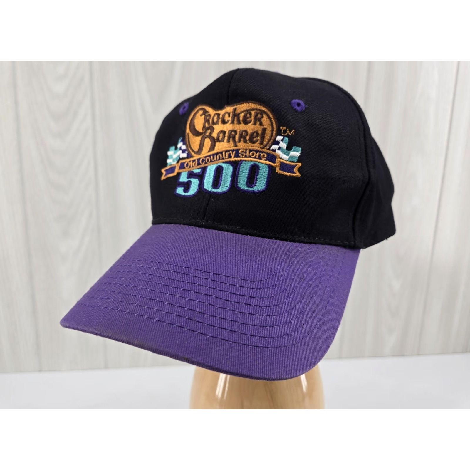 NASCAR VINTAGE 1990s Cracker Barrel 500 Old Country Store Nascar Race Snapback Cap Hat Men Black One Size Adjustable Hat Size ONE SIZE - 2 Thumbnail