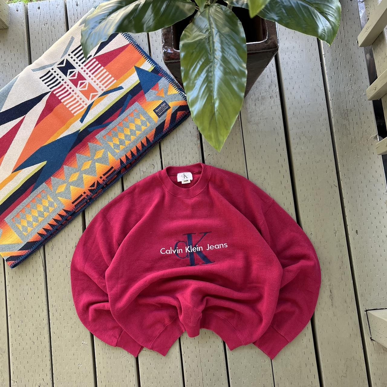 Calvin Klein × Vintage Vintage Calvin Klein Sweatshirt Mens XL Pullover crewneck Size US XL / EU 56 / 4 - 1 Thumbnail