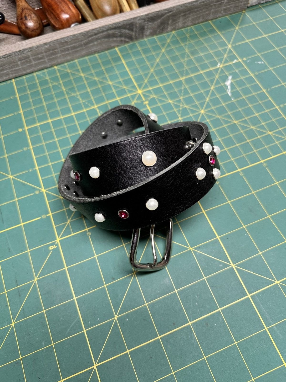 Kapital Full Grain Leather studded belt 1/1s Size ONE SIZE - 6 Thumbnail