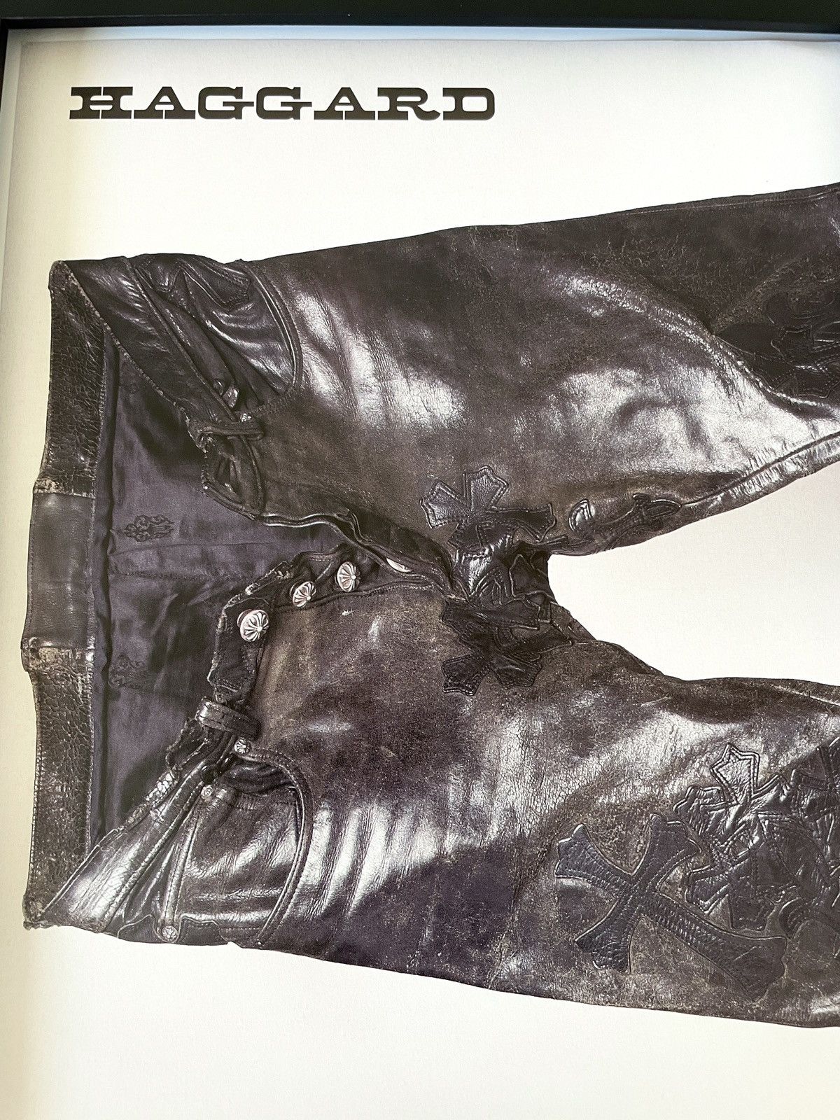 Chrome Hearts × Vintage Chrome Hearts vintage Leather pants HAGGARD framed 9x11 Size ONE SIZE - 2 Thumbnail