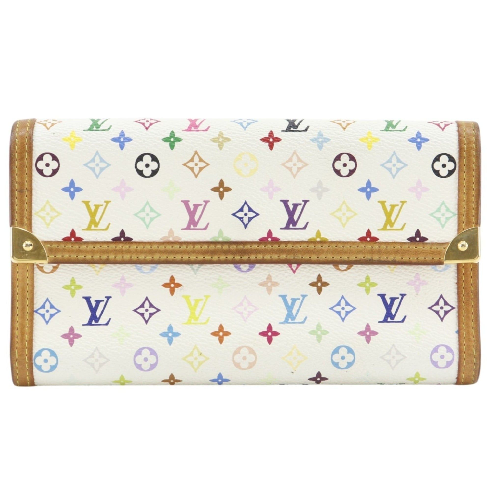 Louis Vuitton Louis Vuitton Porte Tresor International Tri-fold Long Wallet M92659 Monogram Multicolor Blanc 2006 TH0026 Snap Button Women's Size ONE SIZE - 1 Thumbnail