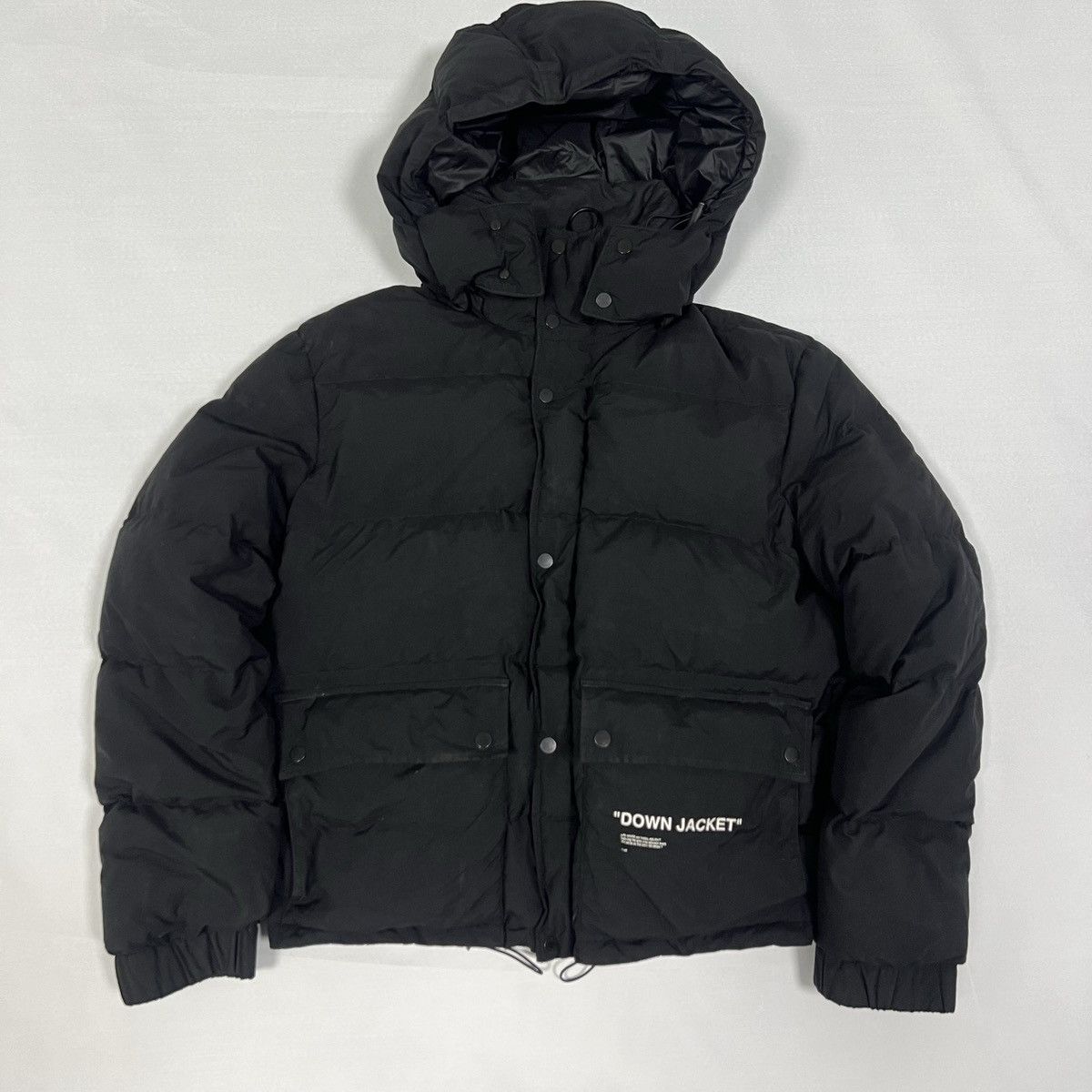 image of Off White Off-White Technical Fabric Down Jacket in Black, Men's (Size Medium)