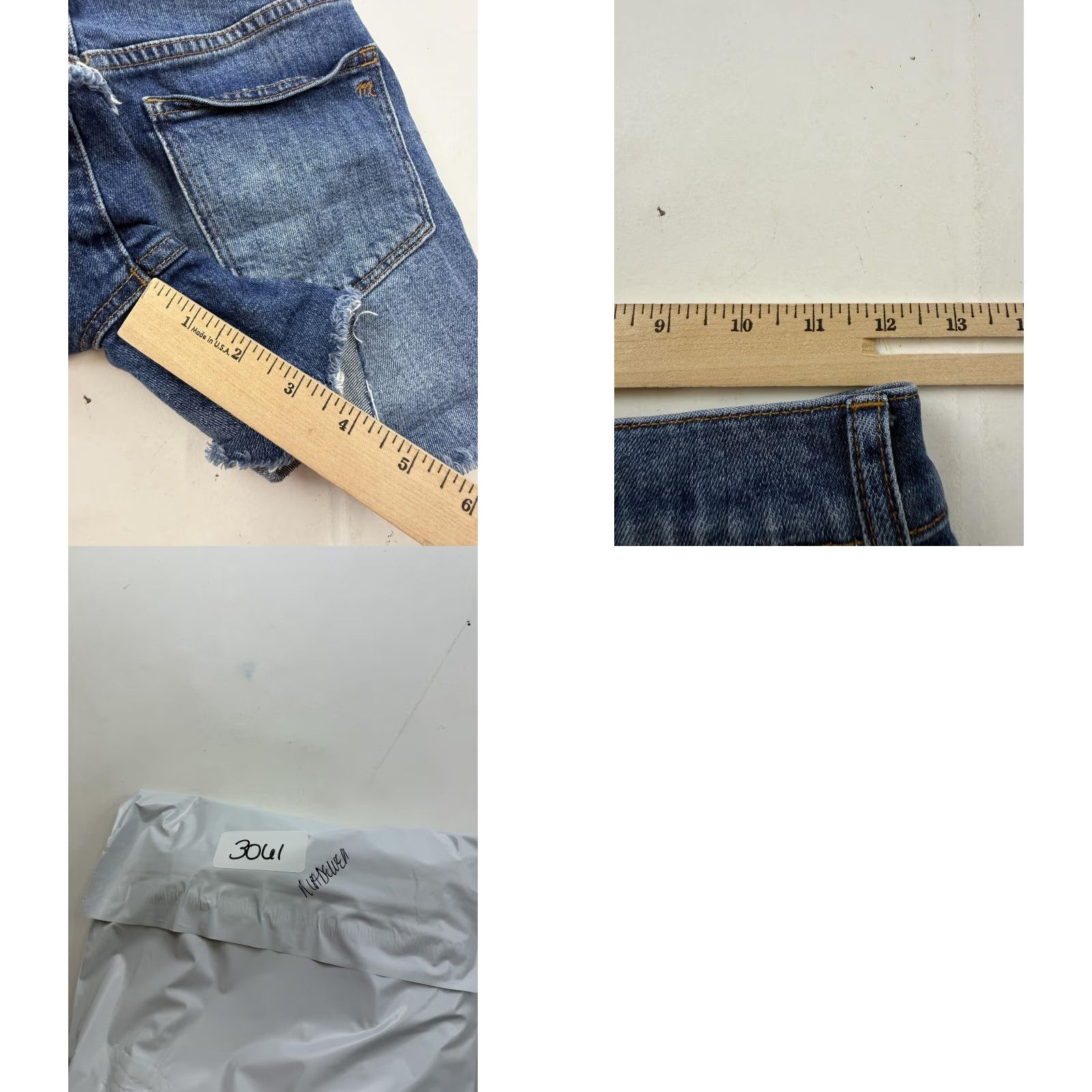 Madewell Madewell Shorts Womens 24 Blue Denim Cutoff Raw Hem Stretch 5 Pocket Casual Continuous Size 42" / US 20 - 8 Thumbnail
