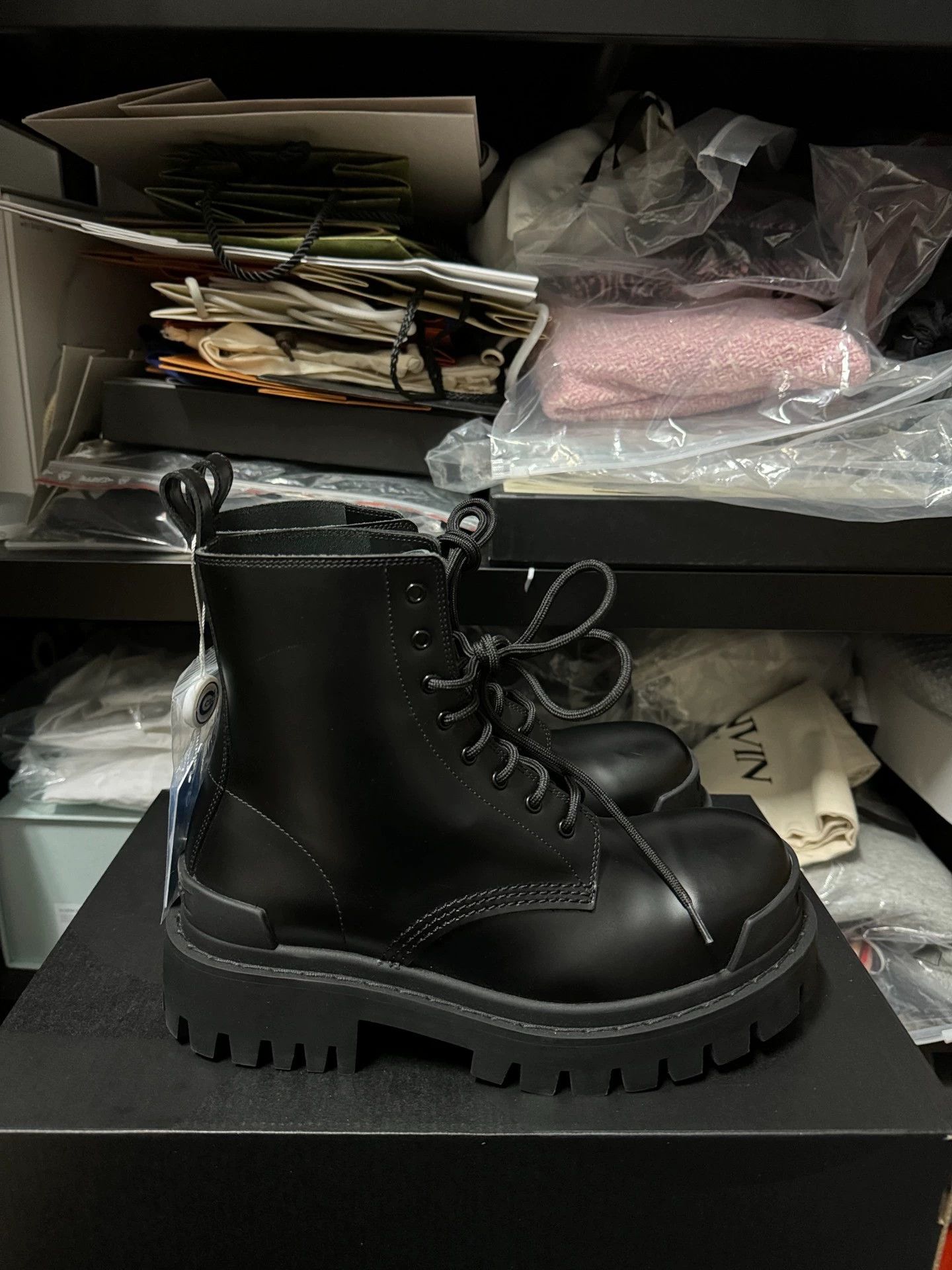 Balenciaga Balenciaga Tractor Black Patent Leather Martens Boots 37 Size US 6.5 / IT 36.5 - 3 Thumbnail