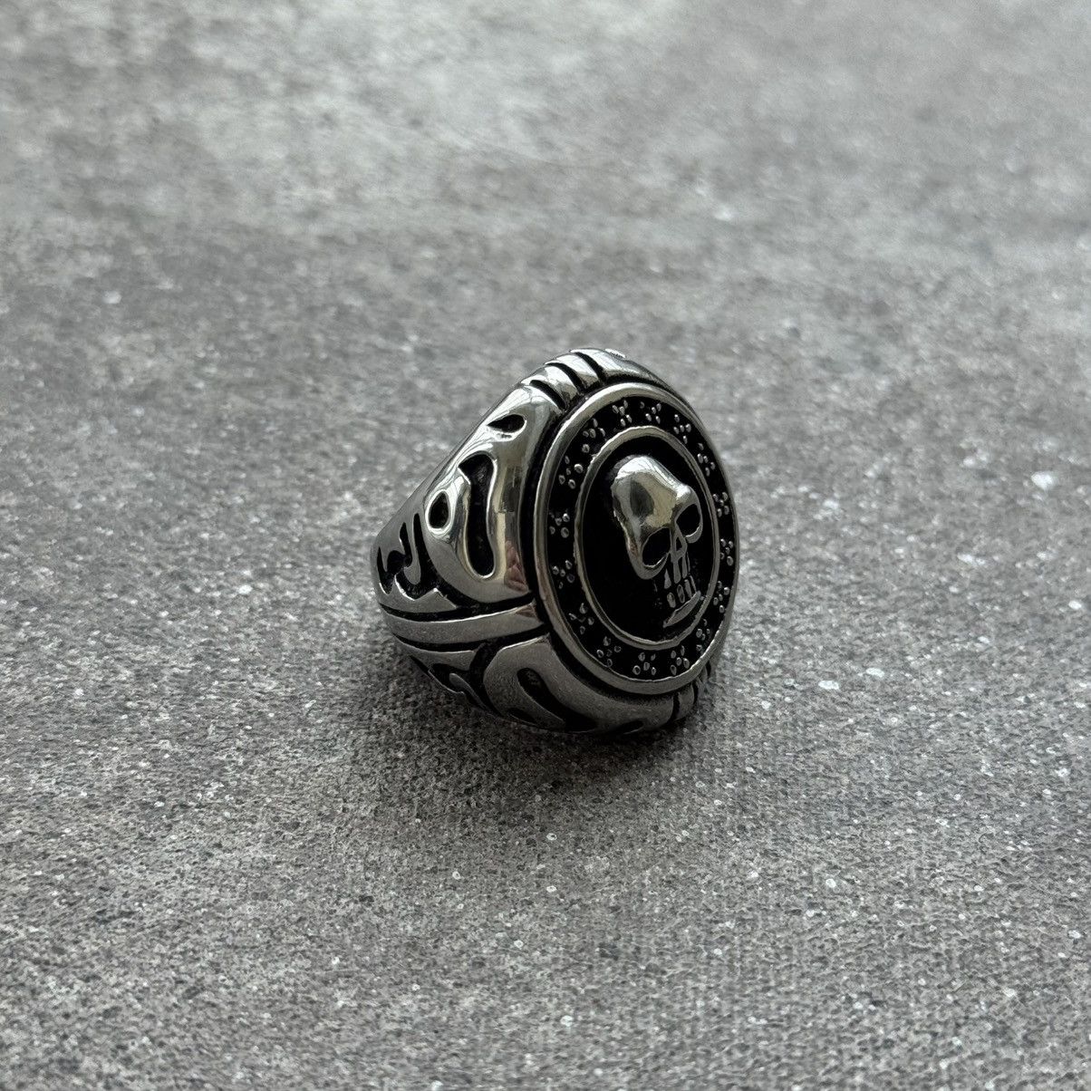 20471120 Skull Vintage Men’s Gothic Big Silver Ring Size ONE SIZE - 4 Thumbnail