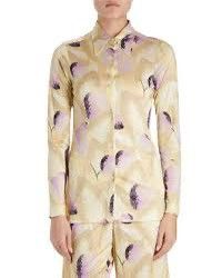 Helio Long-Sleeve Collared Floral Blouse