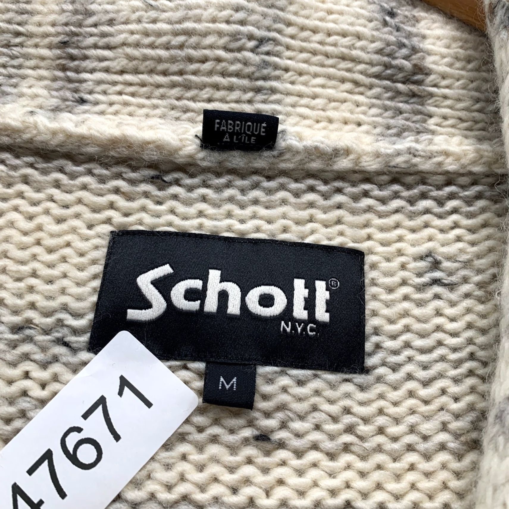 Schott Schott Wool Cardigan Sweater Womens M Beige Military Knit Button Shawl Size M / US 6-8 / IT 42-44 - 3 Thumbnail