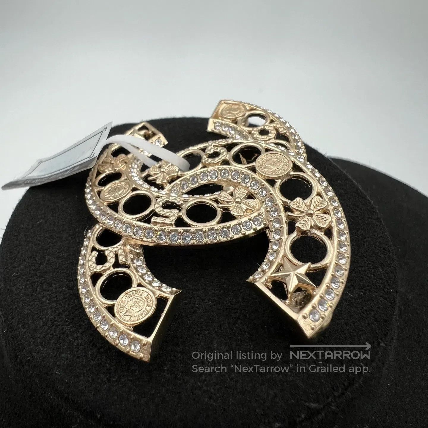 Chanel Chanel Hollow Double-C Flash Diamond Brooch Size ONE SIZE - 2 Thumbnail