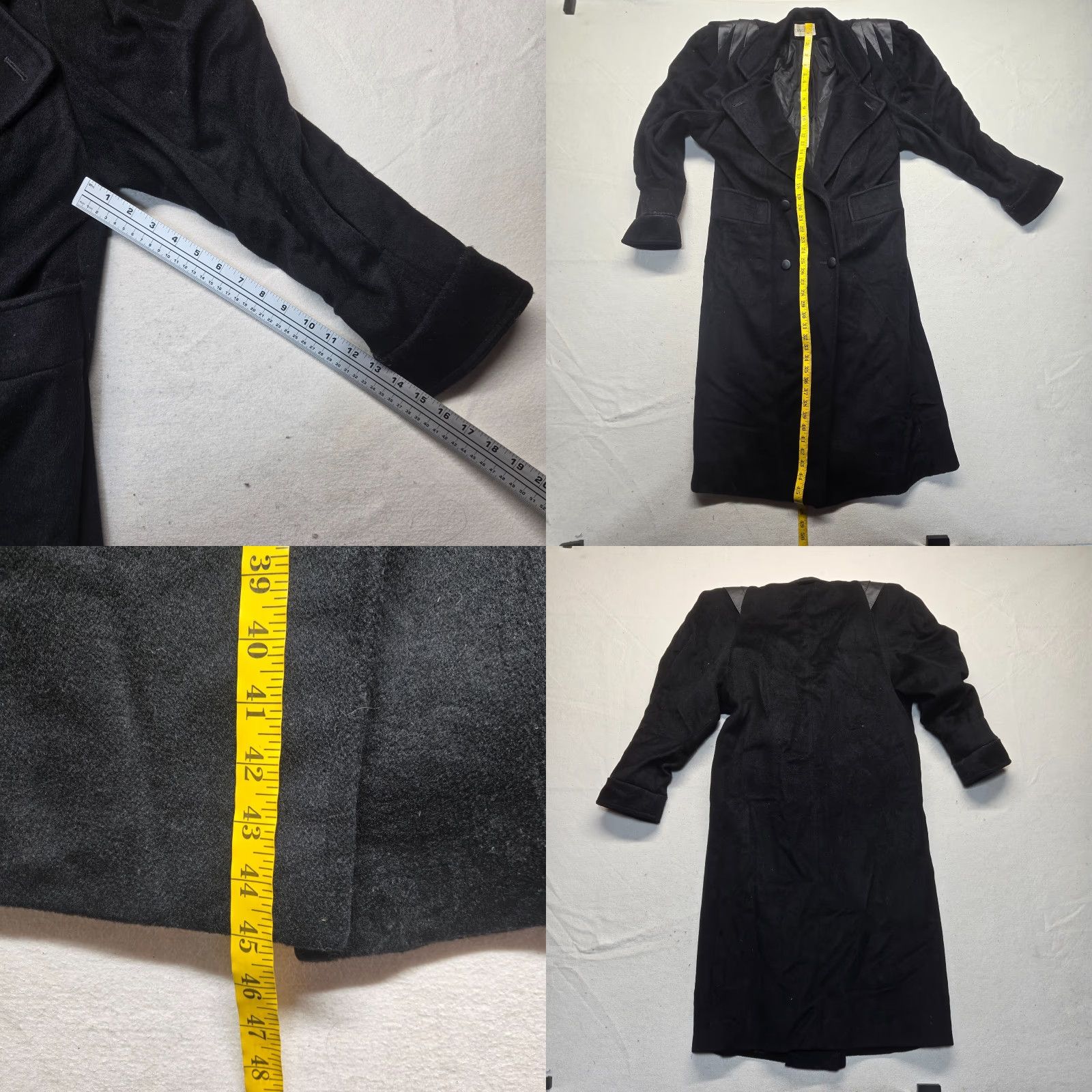 Vintage VINTAGE Charles Klein Trench Coat Coat Womens Adult Medium Black Wool Maxi Winter Fall 90s Mens Womens Size M / US 6-8 / IT 42-44 - 8 Thumbnail
