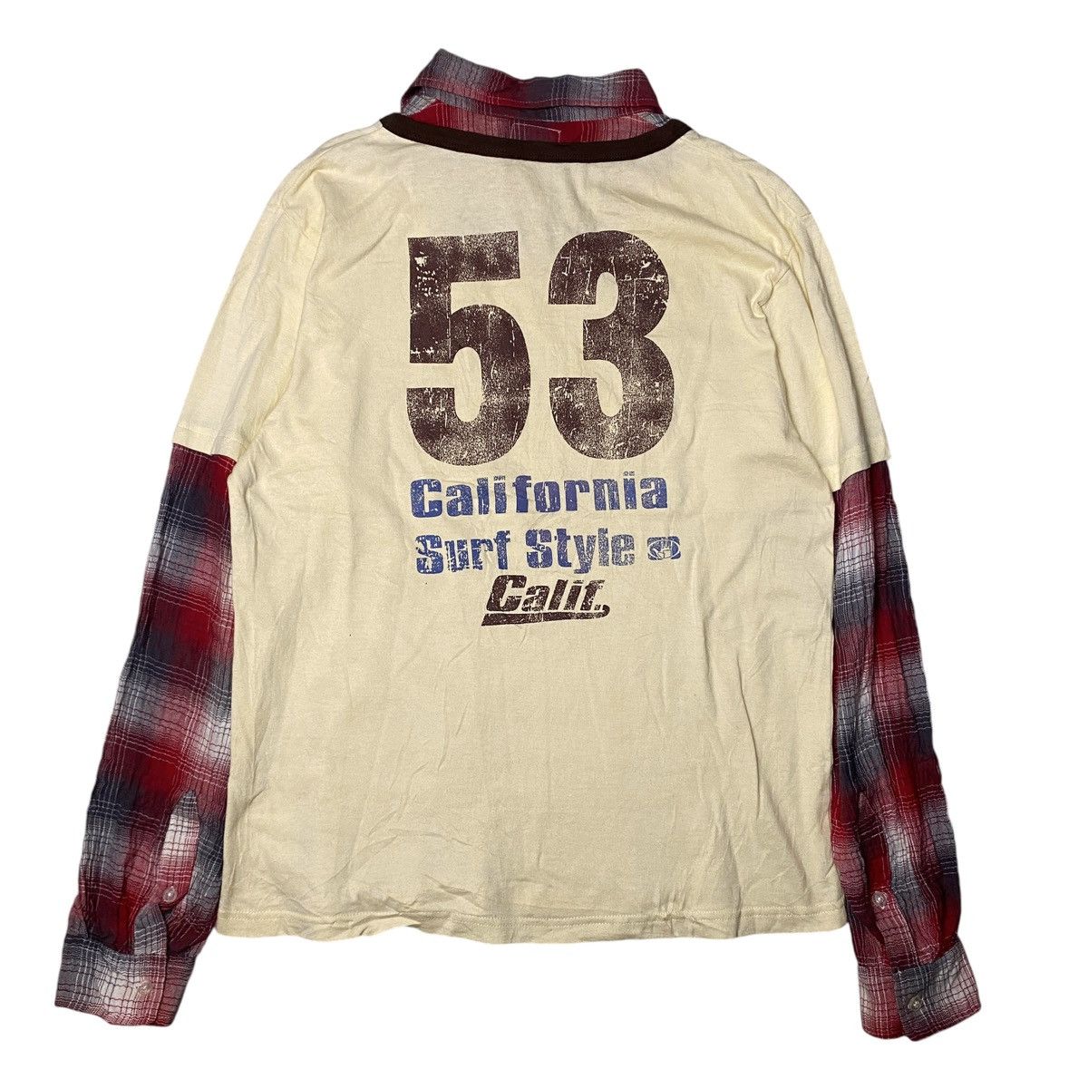 Hysteric Glamour 2000's Body Glove Double Layer Poem Plaid L/S Size US M / EU 48-50 / 2 - 7 Thumbnail