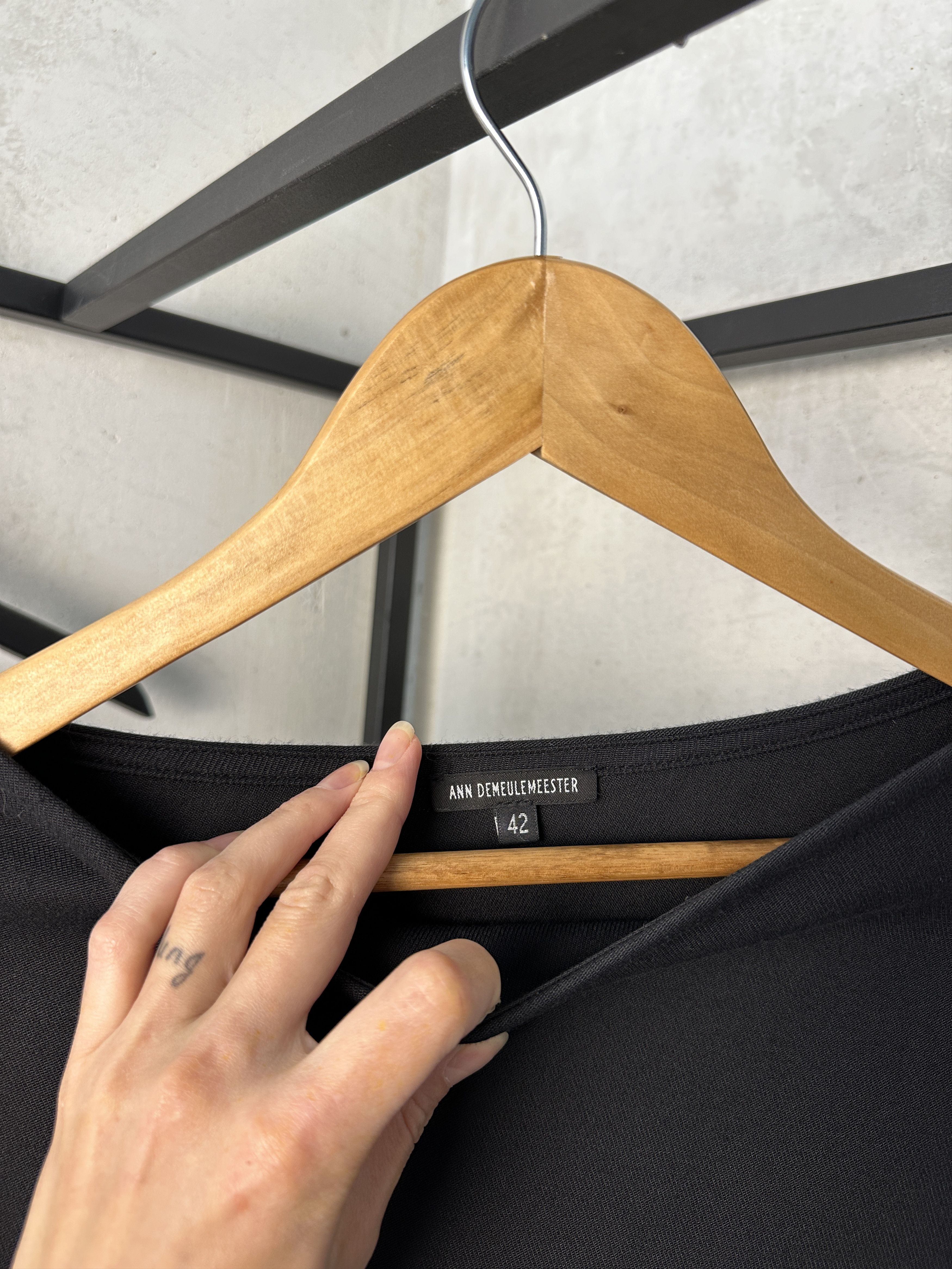 Ann Demeulemeester ANN DEMEULEMEESTER Angelika Draped Black Dress Size M / US 6-8 / IT 42-44 - 10 Thumbnail