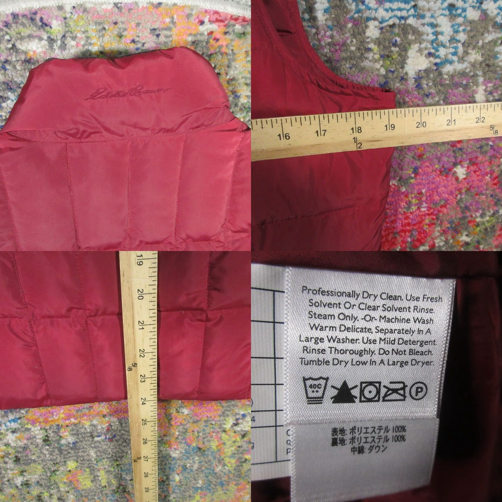 Eddie Bauer Eddie Bauer Premium Goose Down Puffer Vest Women's S Zip Pockets Maroon Red Size S / US 4 / IT 40 - 8 Thumbnail