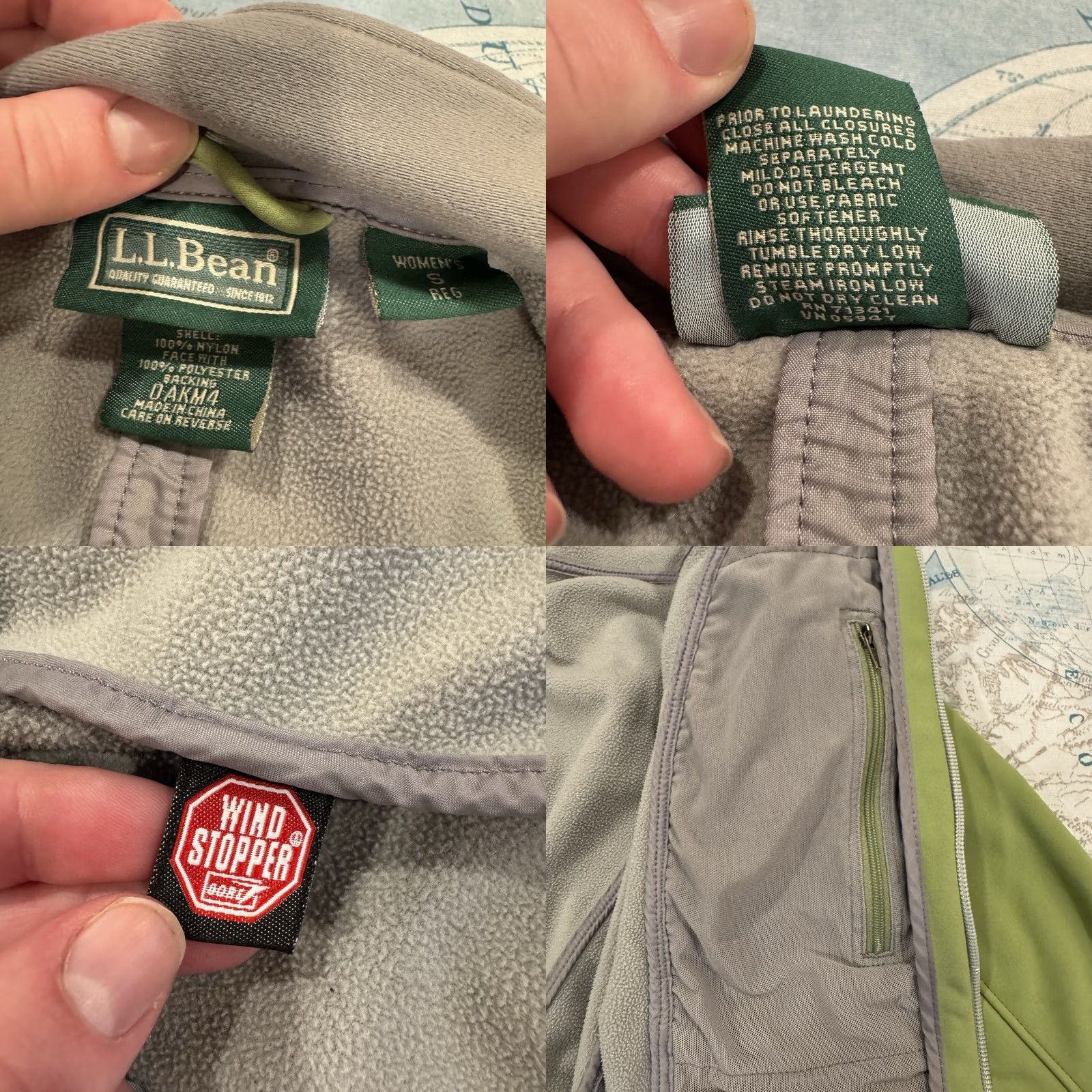 Vintage L.L. Bean Soft Shell Wind Stopper Jacket Zip Women S Green 0AKM4 Size S / US 4 / IT 40 - 9 Thumbnail