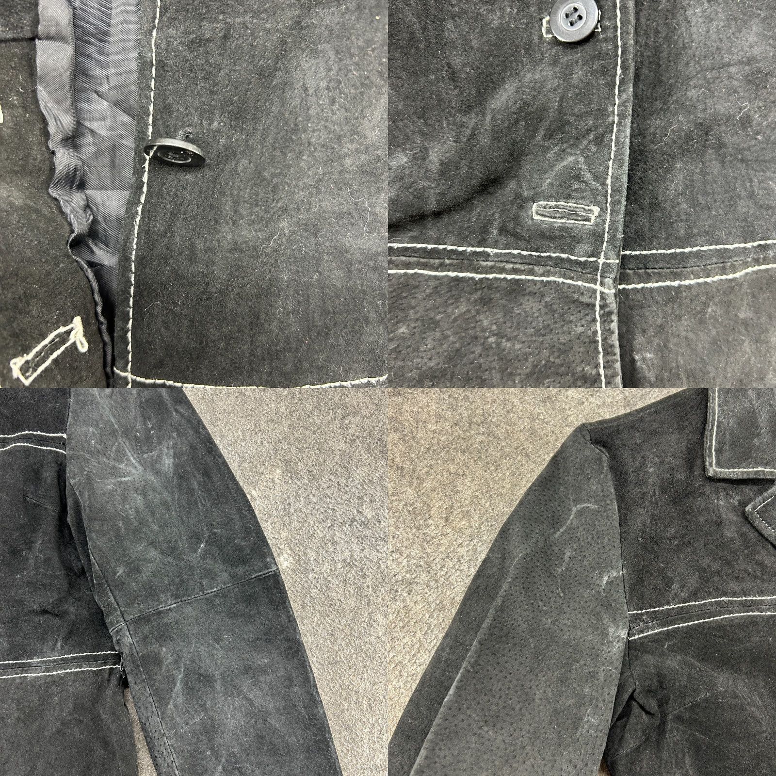 Vintage Louise Paris Coat Womens L Black Leather Overcoat Lined Thick Suede Polyester Button Missing Loose Paris Theme Womens L Black Leather Coat Size L / US 10 / IT 46 - 8 Thumbnail