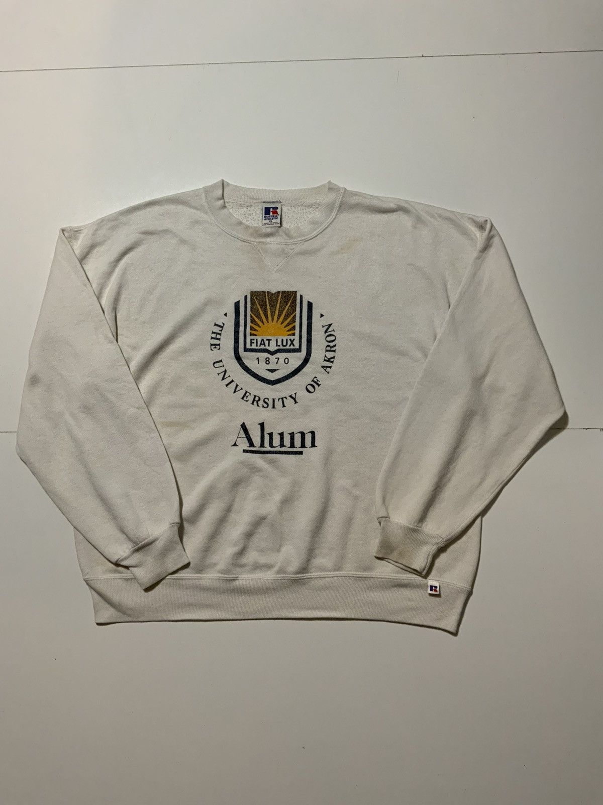 NCAA × Russell Athletic × Vintage VTG Russell University Akron Made USA Crewneck Sweatshirt Size US XL / EU 56 / 4 - 1 Thumbnail